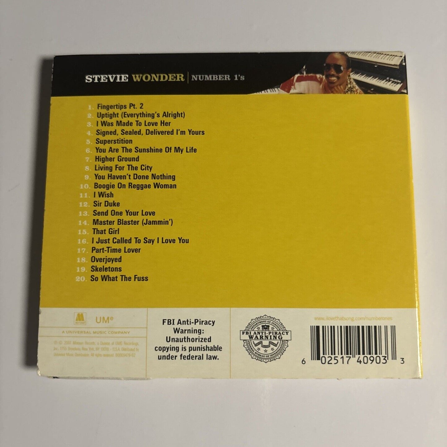 Stevie Wonder – Number 1's (CD, 2007) B0009479-02  digipak