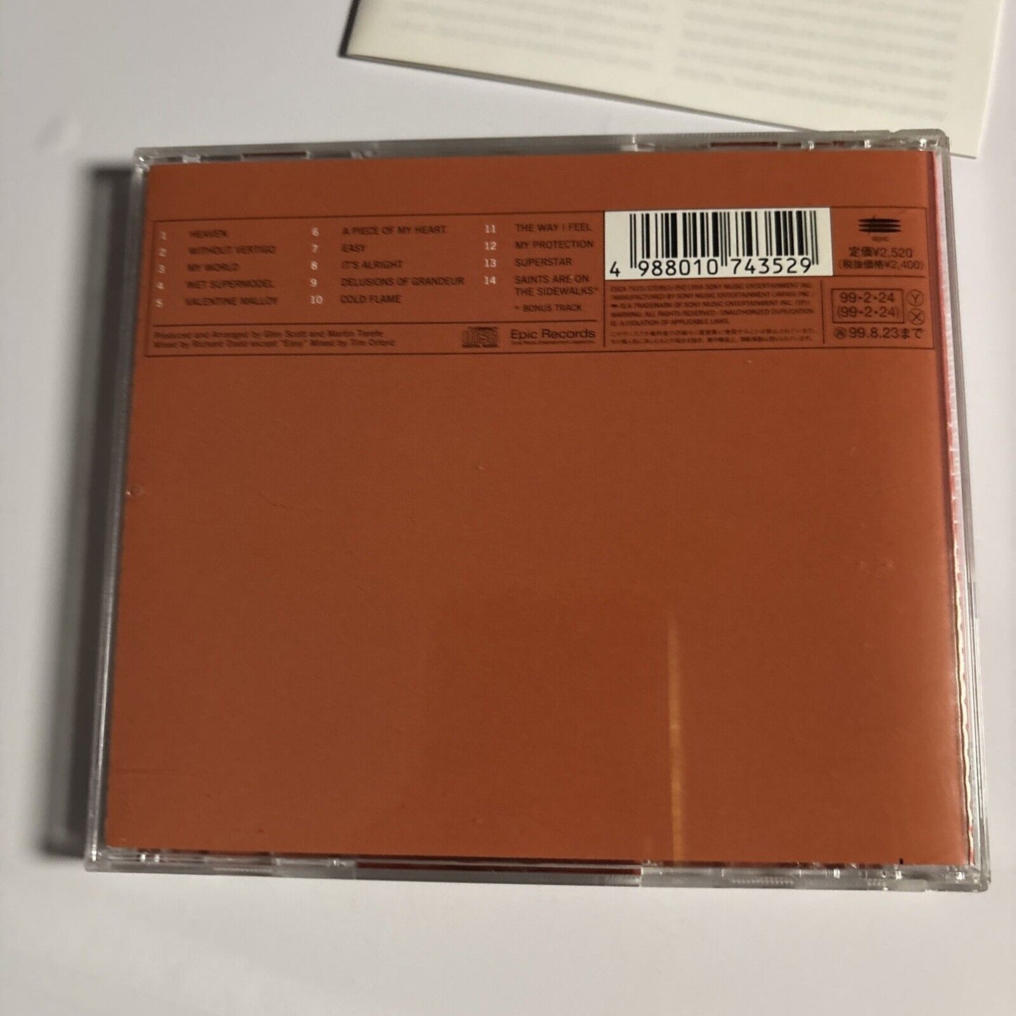 Glen Scott – Without Vertigo (CD, 1999) esca-7435 Japan