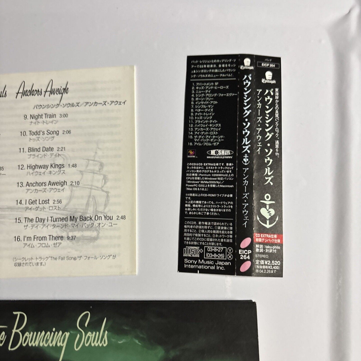 The Bouncing Souls – Anchors Aweigh (CD, 2003) eicp-264 Japan obi, digipak