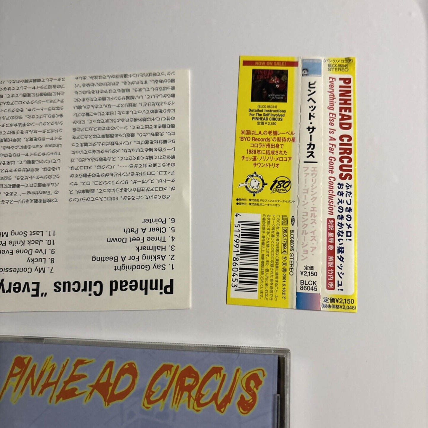Pinhead Circus – Everything Else Is A Far Gone Conclusion (CD, 1999) Japan obi