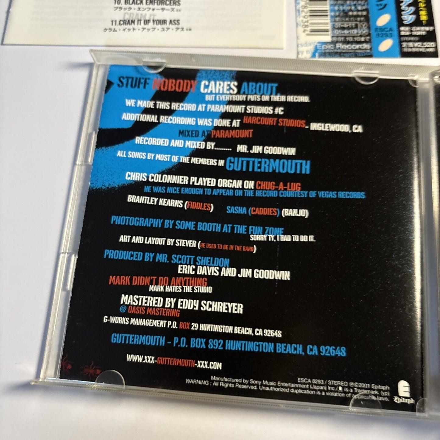 Guttermouth – Covered With Ants (CD, 2001) ESCA 8293 Japan obi
