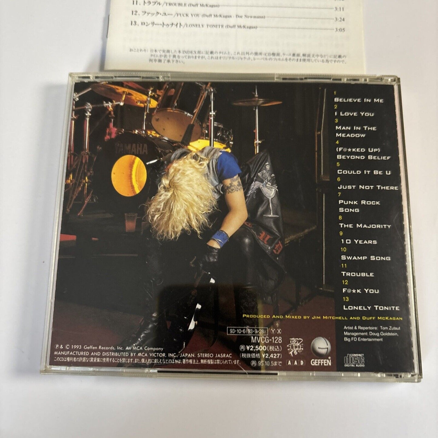 Duff McKagan – Believe In Me (CD, 1993) mvcg-128 Japan