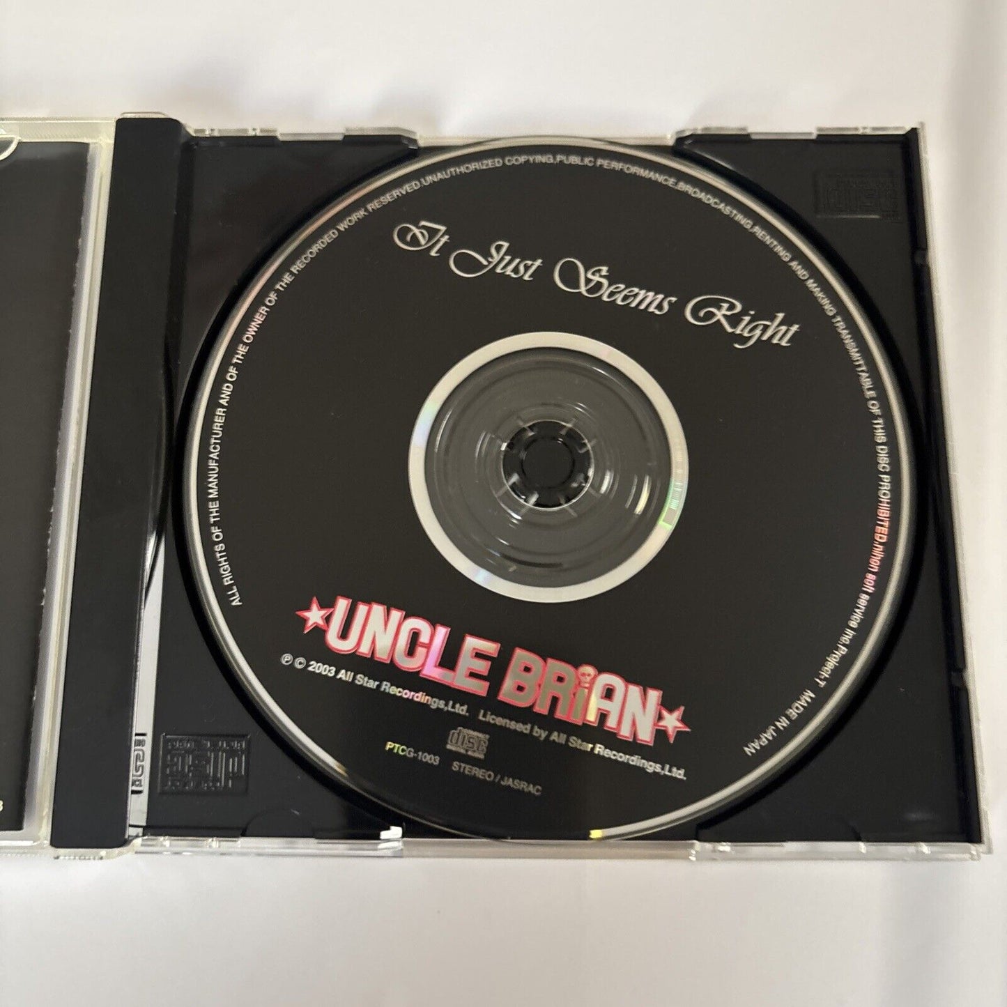 Uncle Brian – It Just Seems Right (CD, 2004) ptcg-1003 Japan