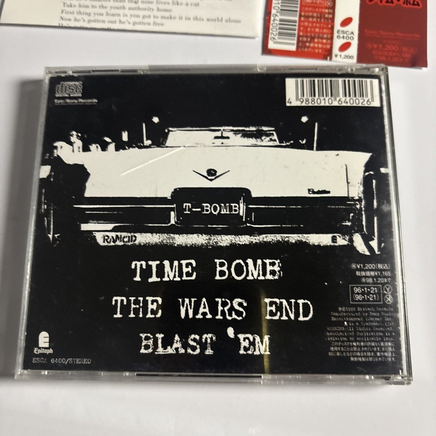 Rancid – Time Bomb (CD, 1996) esca-6400 Japan obi