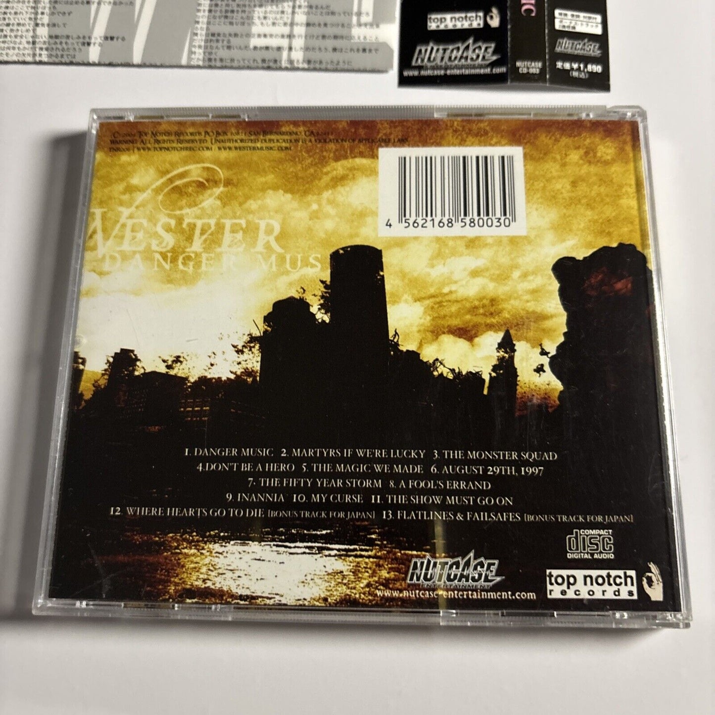 Wester – Danger Music (CD, 2005) NUTCASE CD-003 Bonus Japan Track, obi