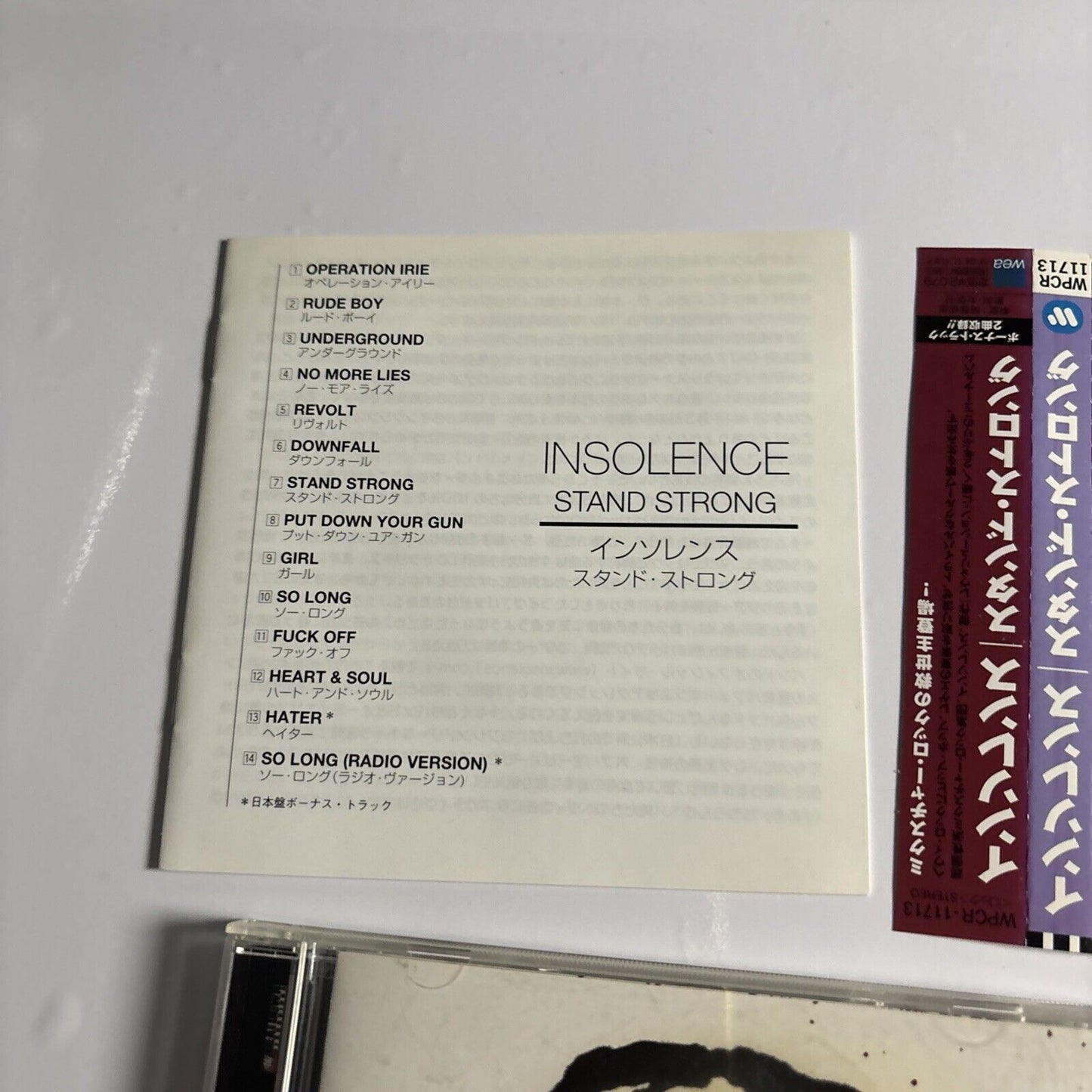 Insolence – Stand Strong (CD, 2003) wpcr-11713 Bonus Japan Track, obi