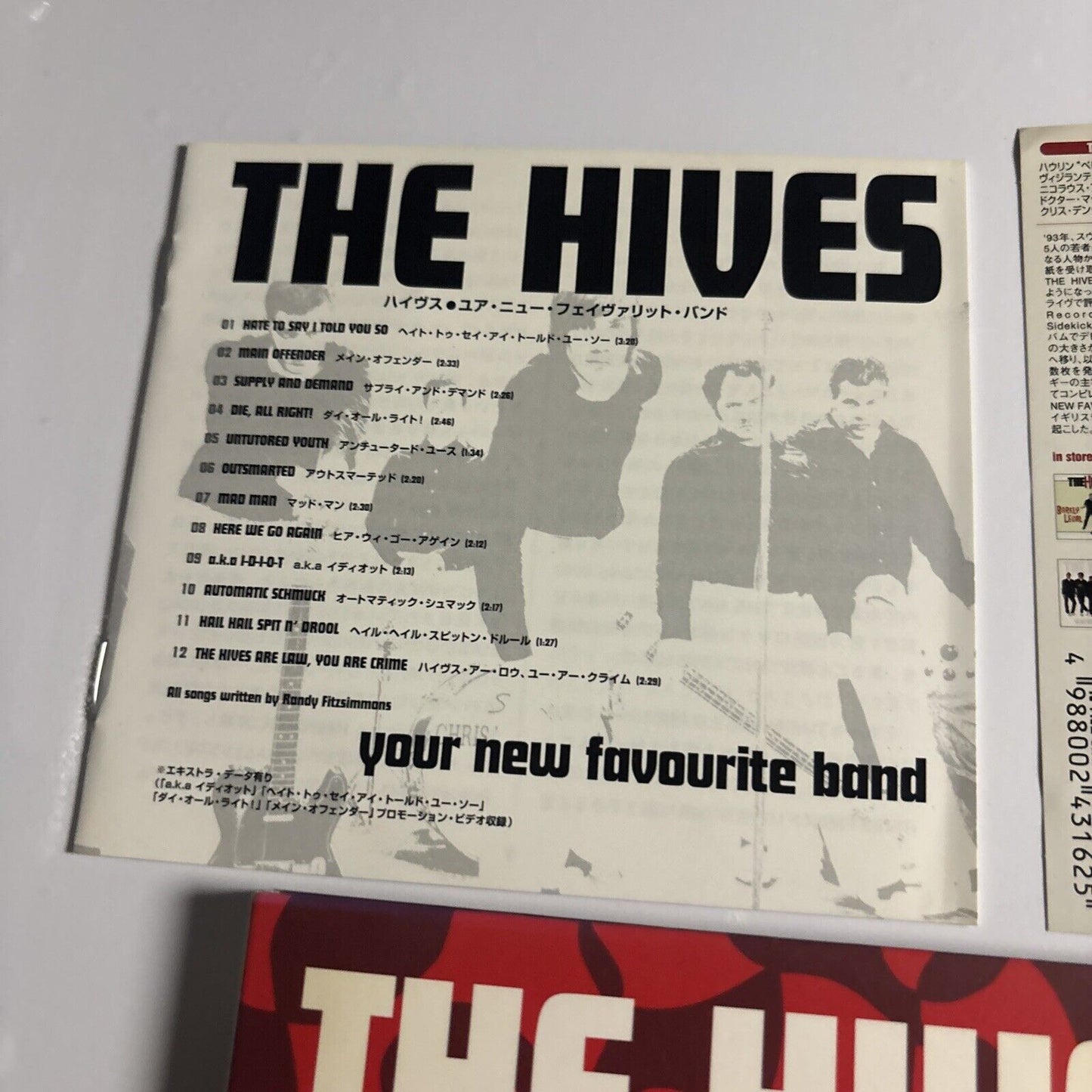 The Hives – Your New Favourite Band (CD, 2002) vicp-61873 Japan obi, digipak