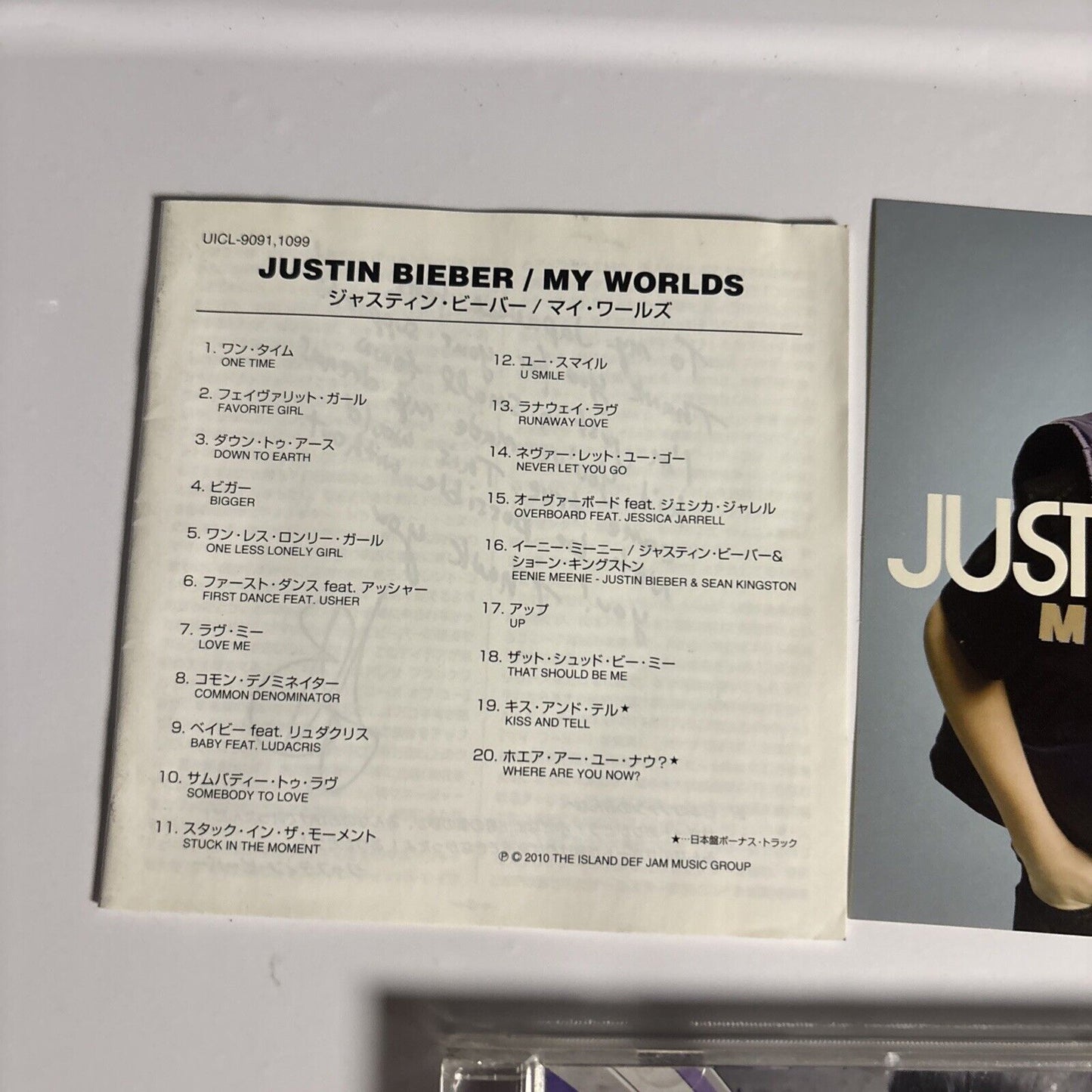 Justin Bieber – My Worlds (CD, 2010) uicl-9091 Japan sticker
