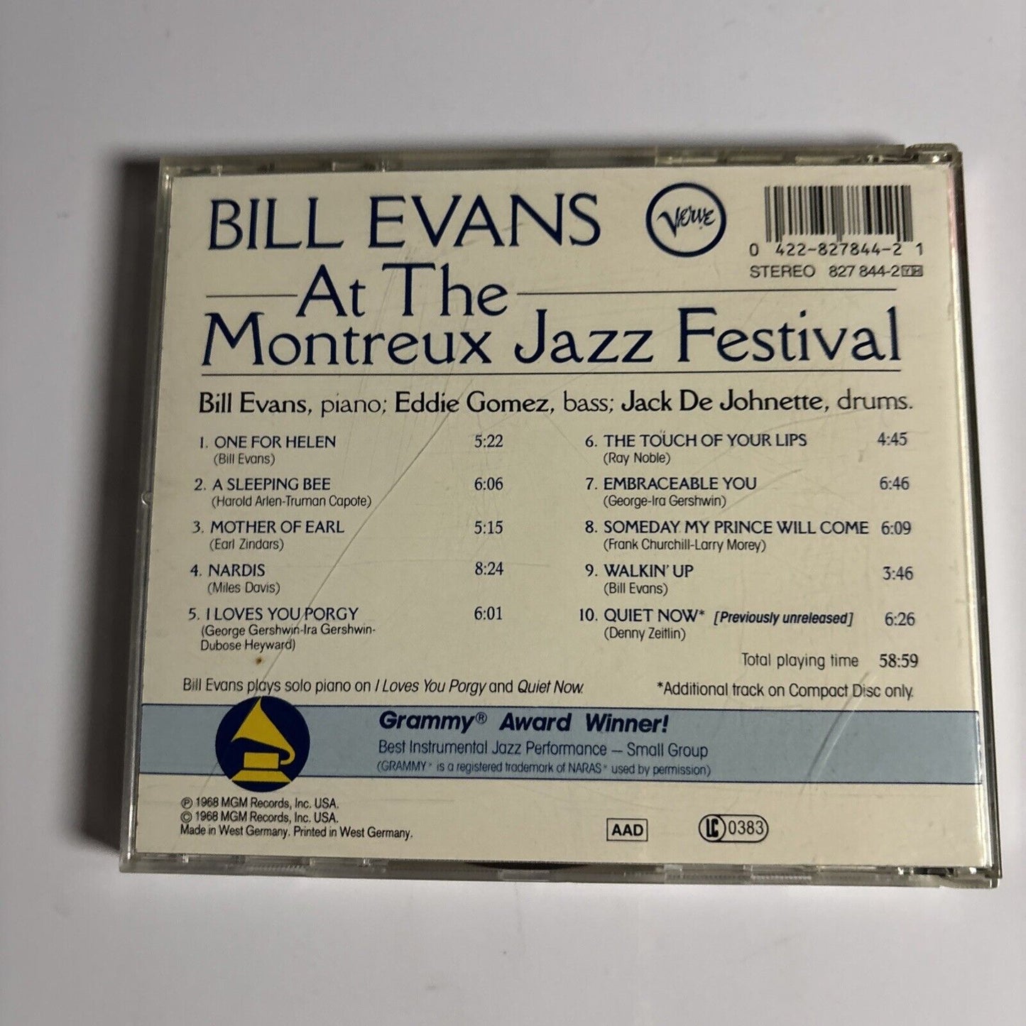 Bill Evans – At The Montreux Jazz Festival (CD, 1986)