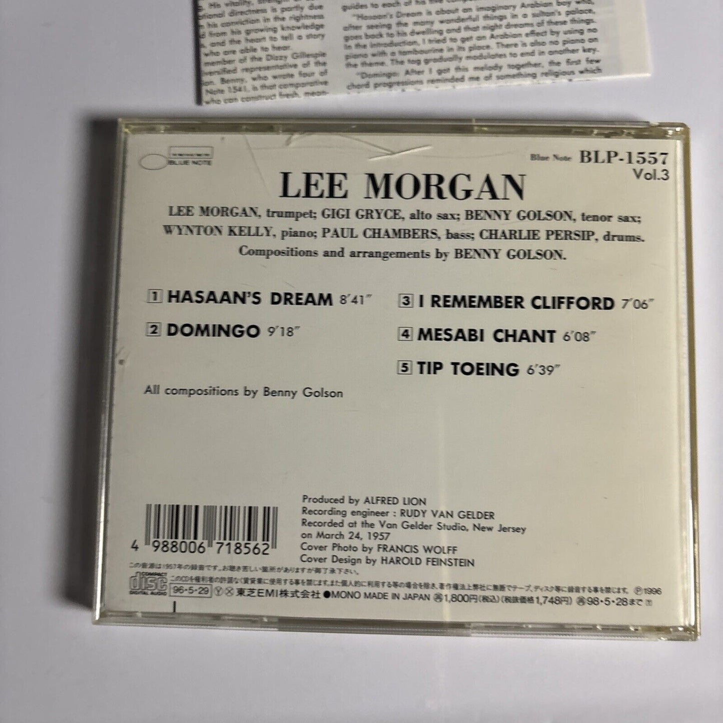 Lee Morgan – Vol. 3 (CD, 1996) tocj-1557 Japan