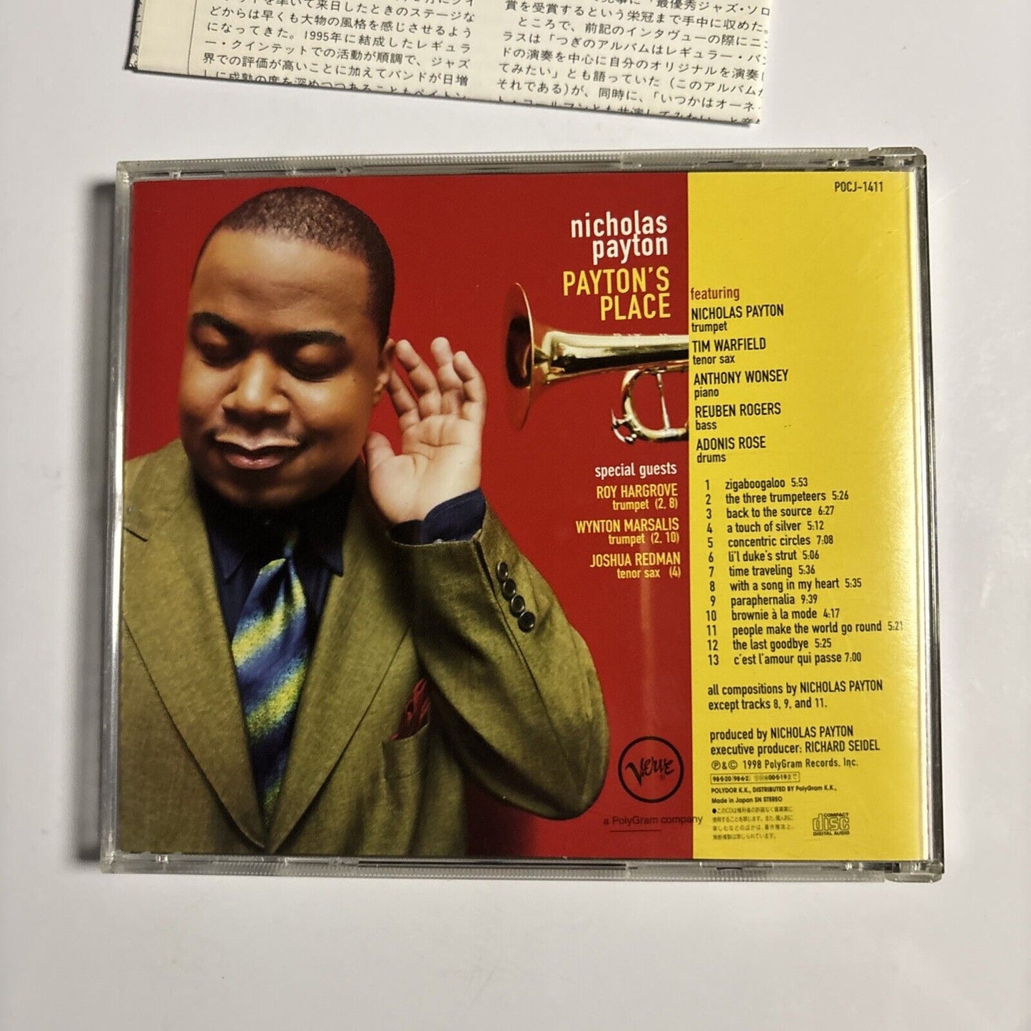 Nicholas Payton – Payton's Place (CD, 1998) pocj-1411 Japan