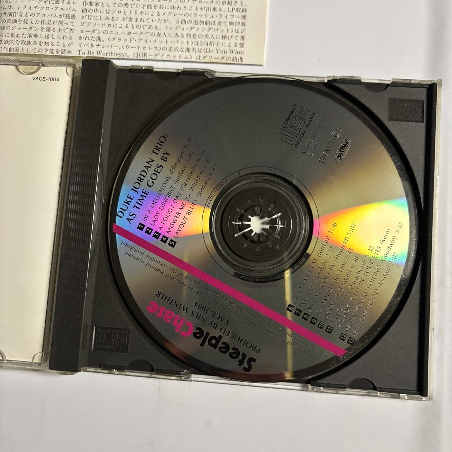 Duke Jordan Trio – As Time Goes By (CD, 1989) vace-1004 Japan