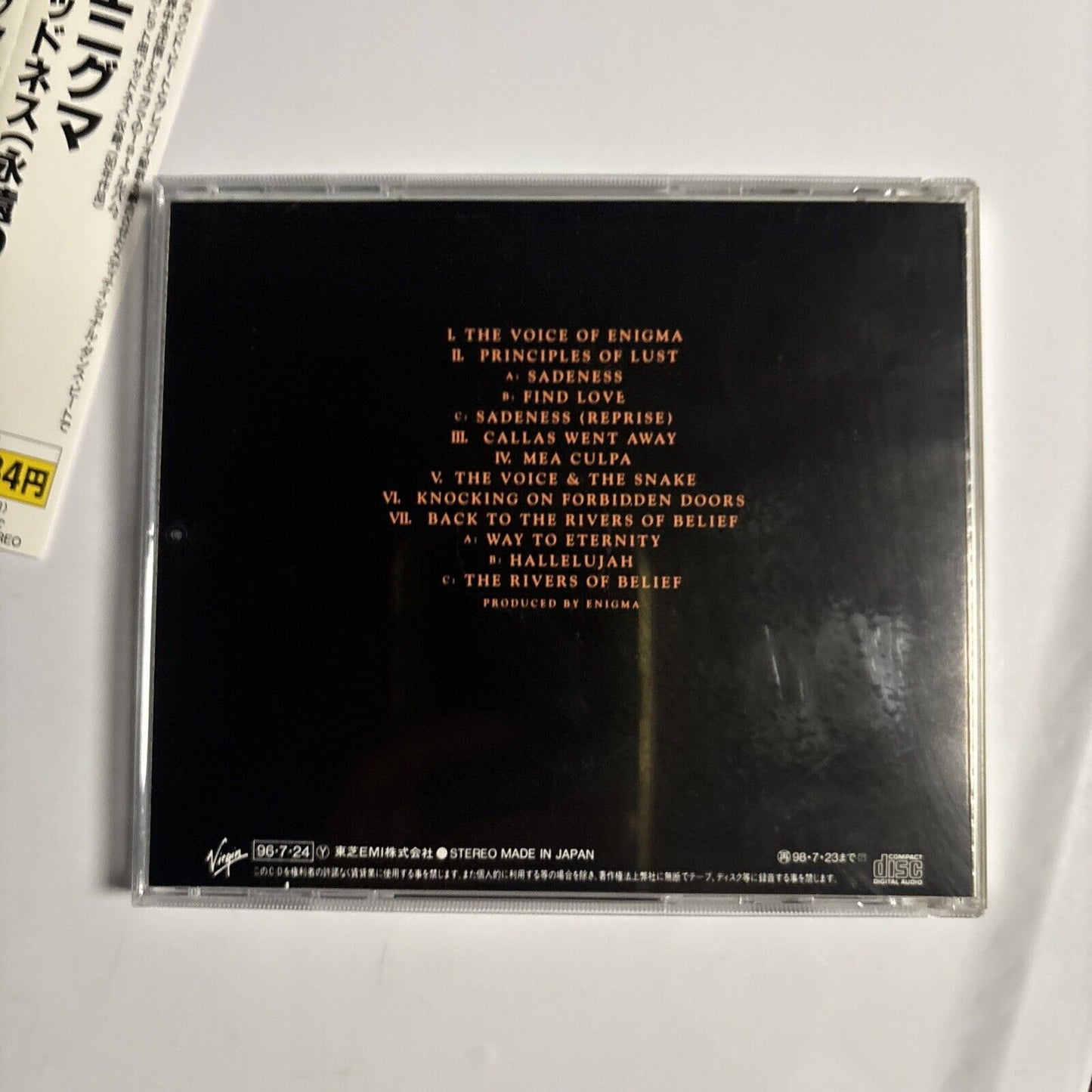 Enigma – MCMXC a.D. (CD, 1996) vjcp-3270 Japan obi
