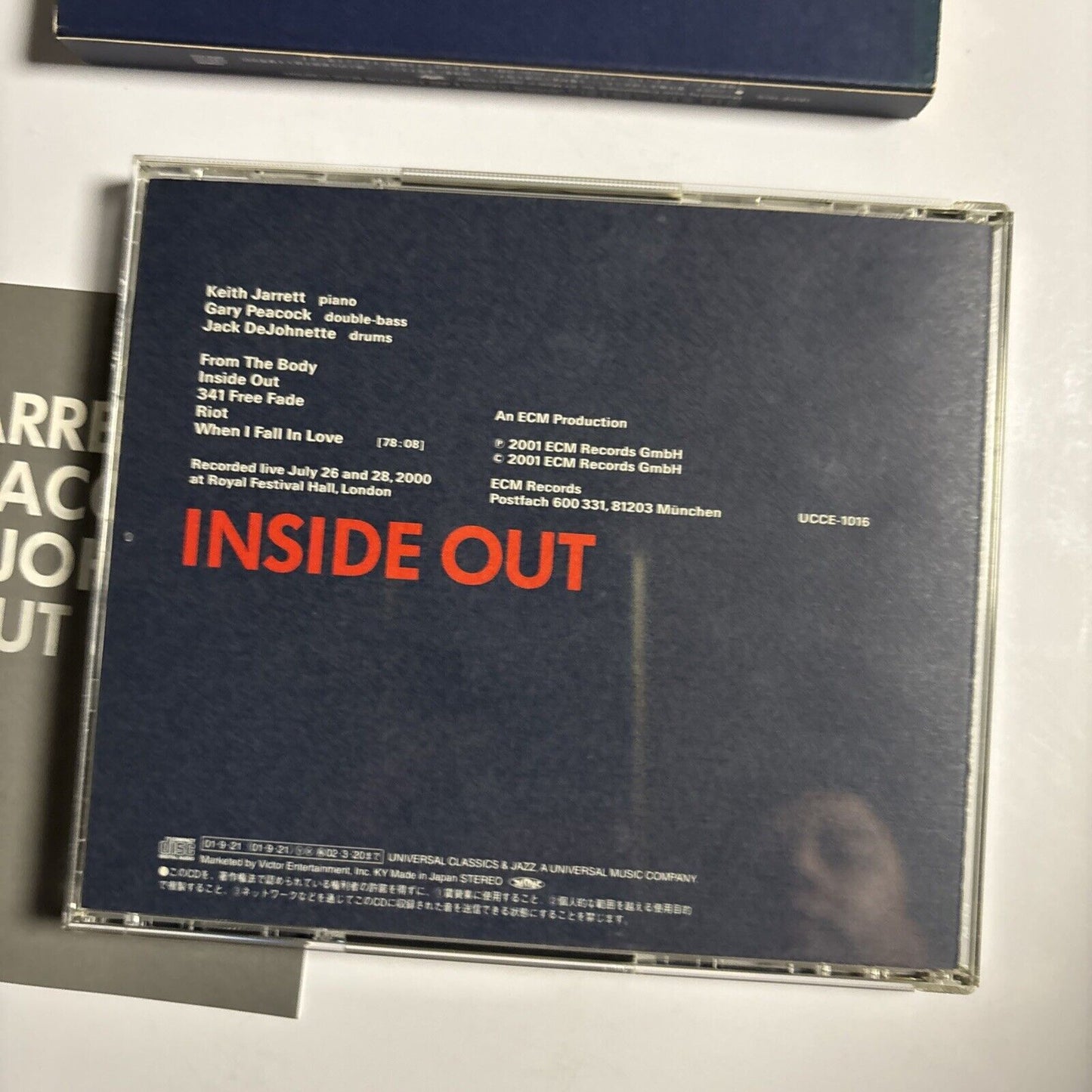 Keith Jarrett / Gary Peacock / Jack DeJohnette – Inside Out (CD, 2001)  Japan