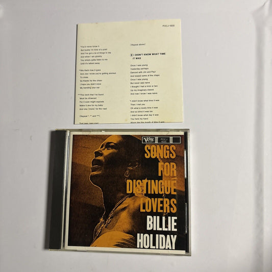 Billie Holiday – Songs For Distingué Lovers (CD, 1990) pocj-1835 Japan