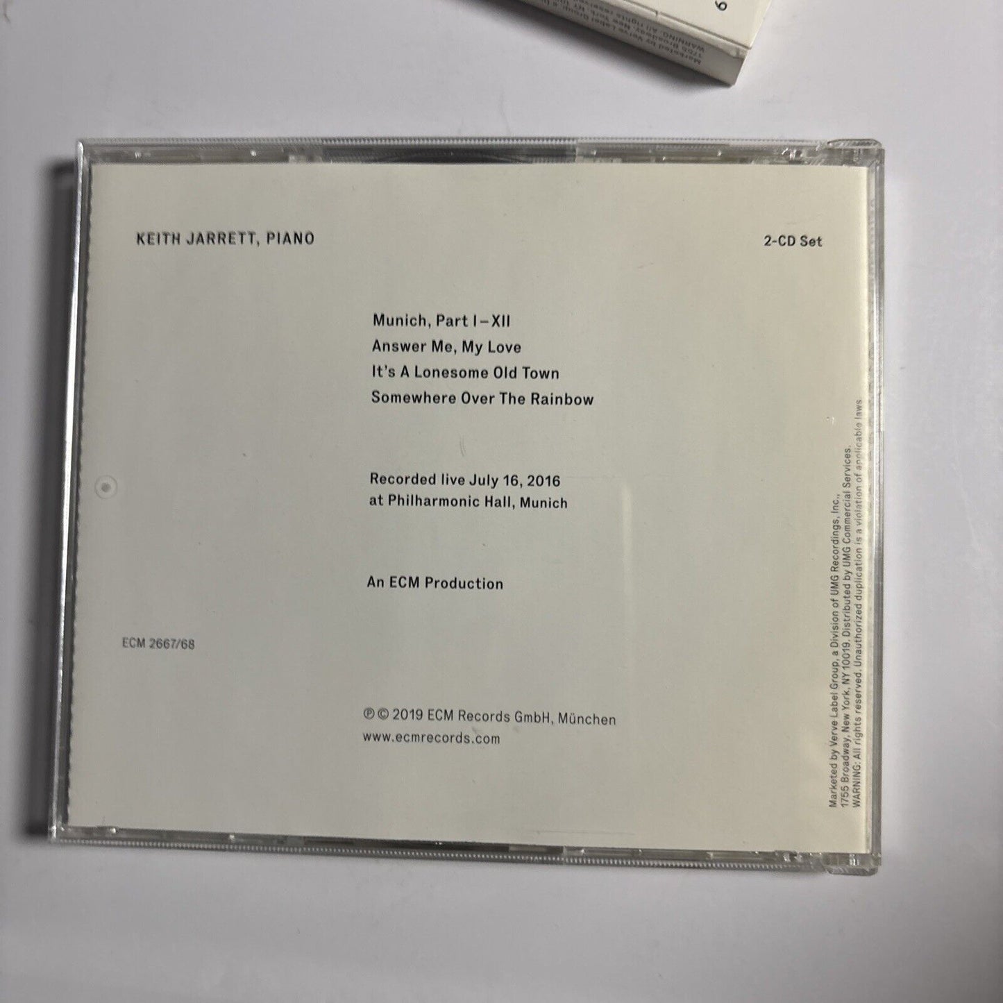Keith Jarrett – Munich 2016 (CD, 2019, 2-Disc) ECM 2667/68 Germany