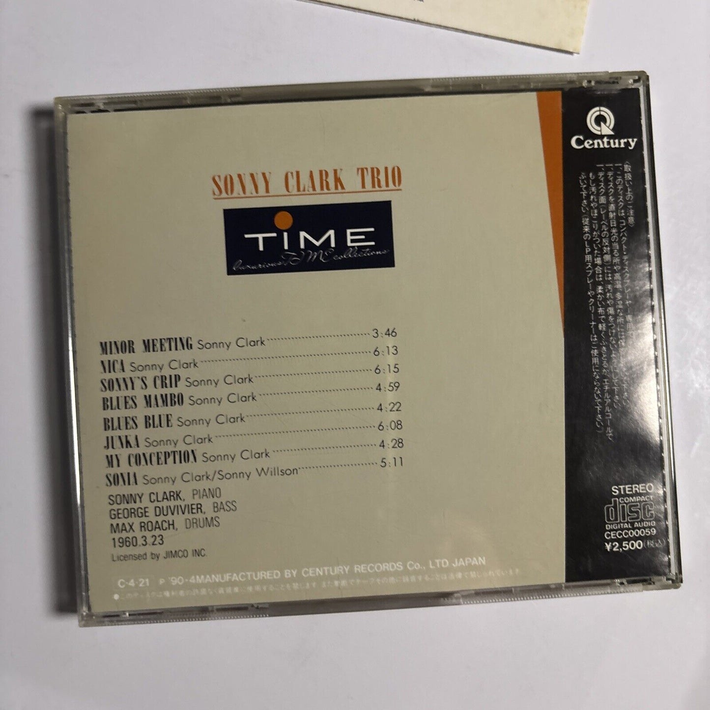 Sonny Clark Trio – Sonny Clark Trio (CD, 1990) cecc00059 Japan