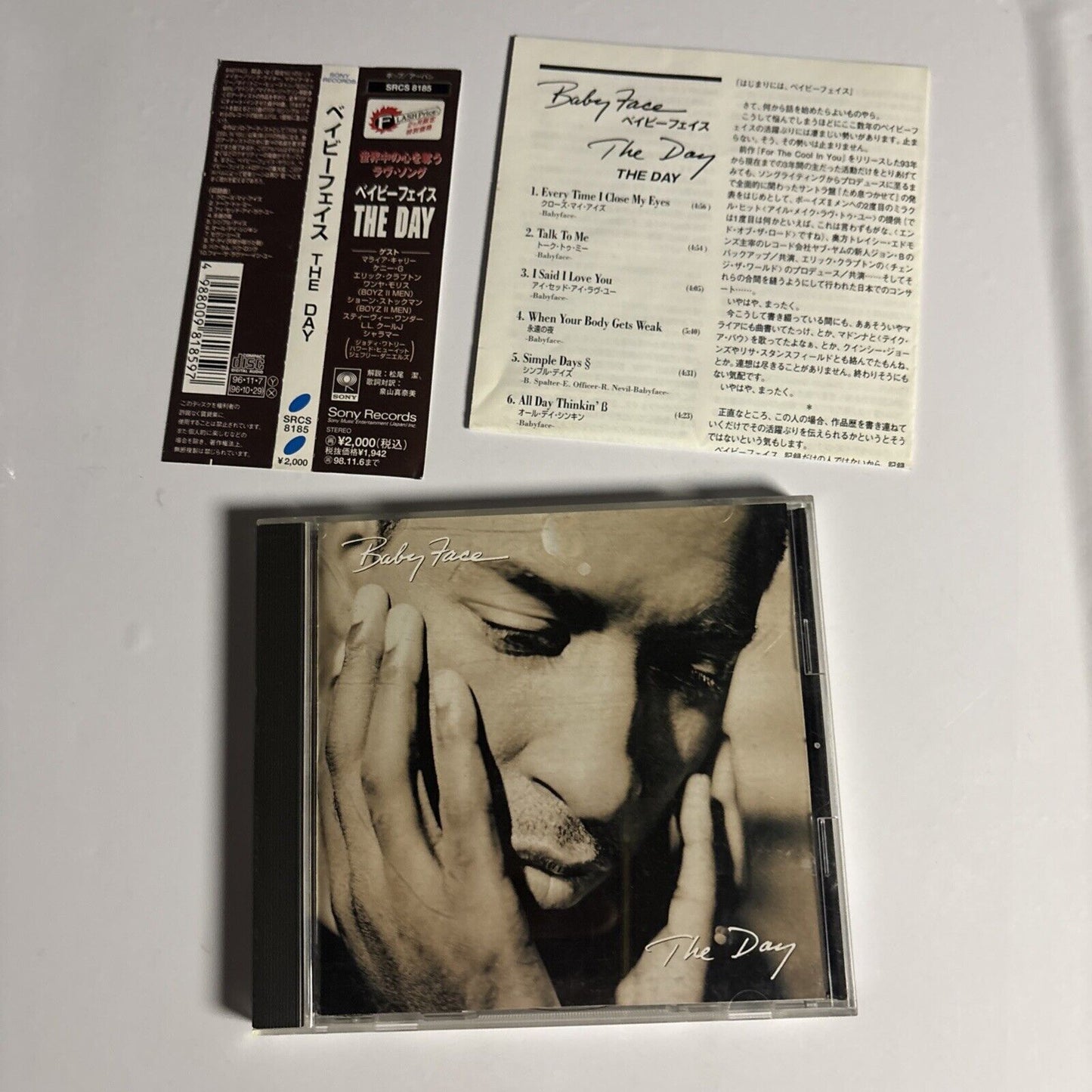 Babyface – The Day (CD, 1996) srcs-8185 Japan obi