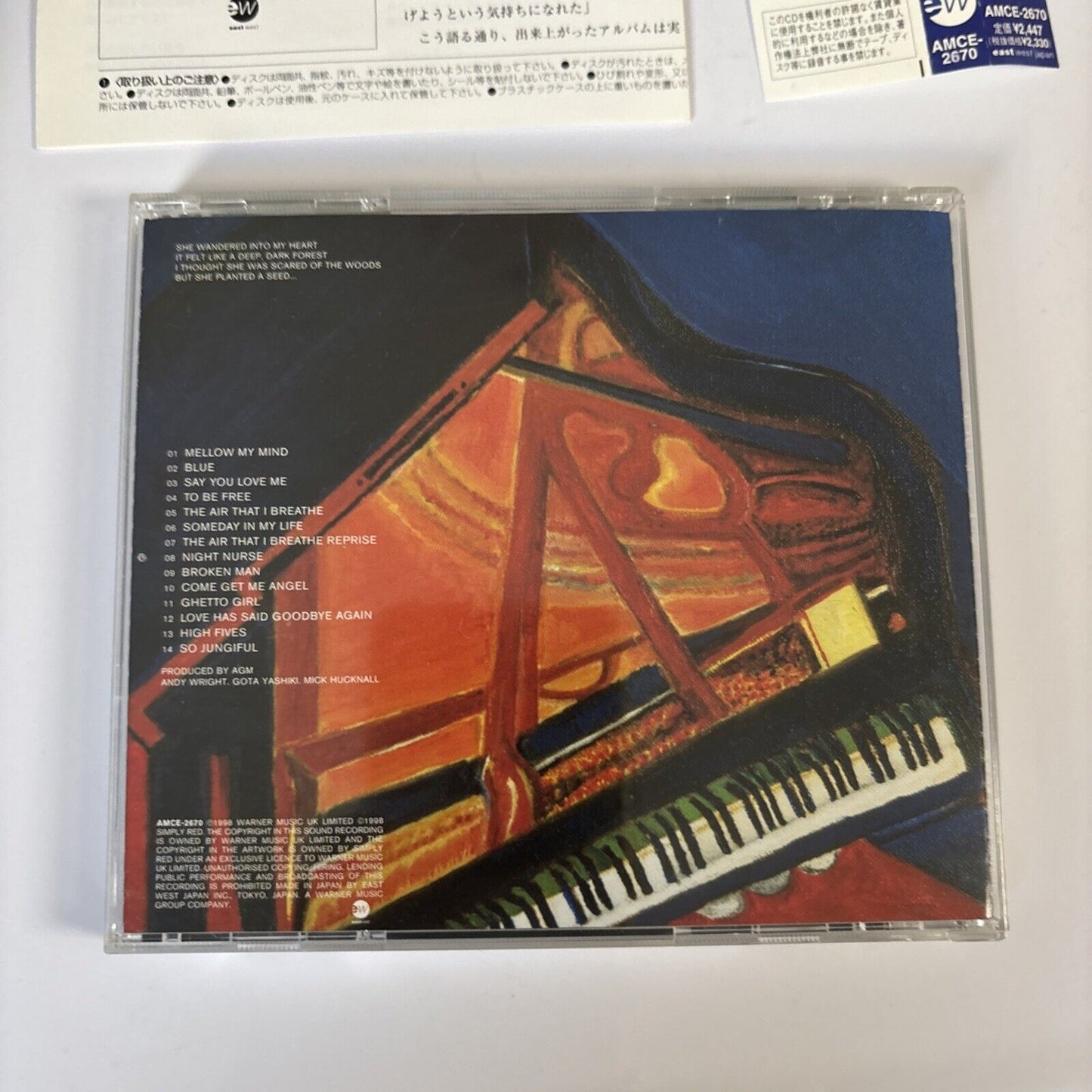 Simply Red – Blue (CD, 1998) amce-2670 Japan Bonus Track, obi