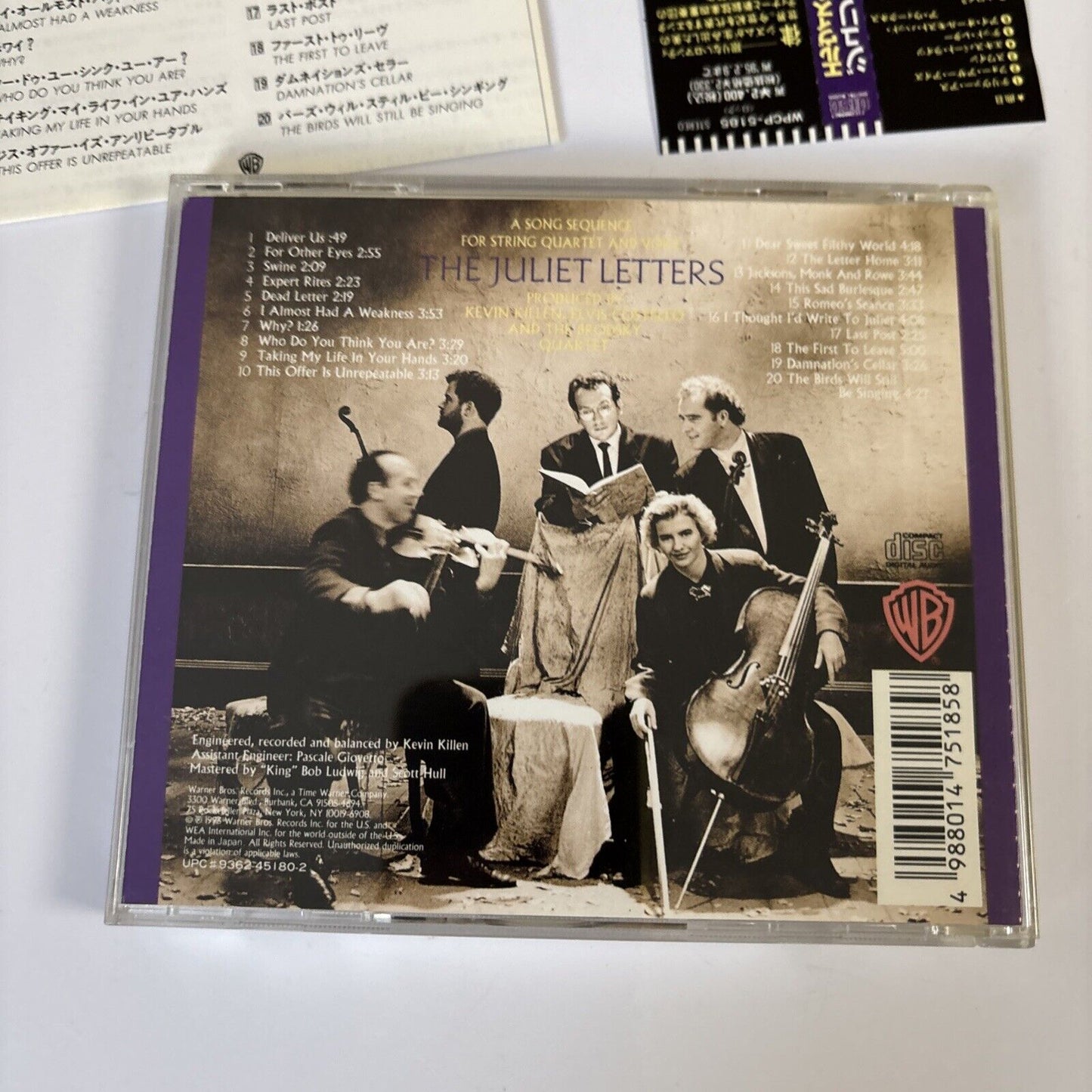 Elvis Costello And The Brodsky Quartet – The Juliet Letters (CD, 1993) Japan obi