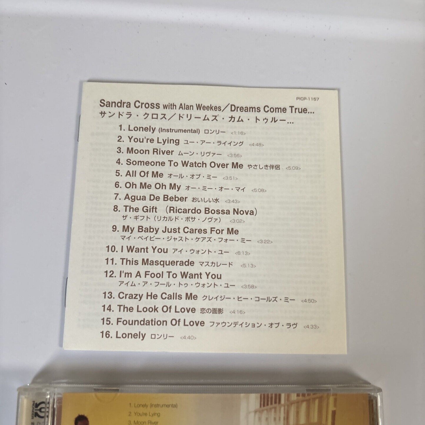Sandra Cross With Alan Weekes – Dreams Come True... (CD, 1998) picp-1157 Japan