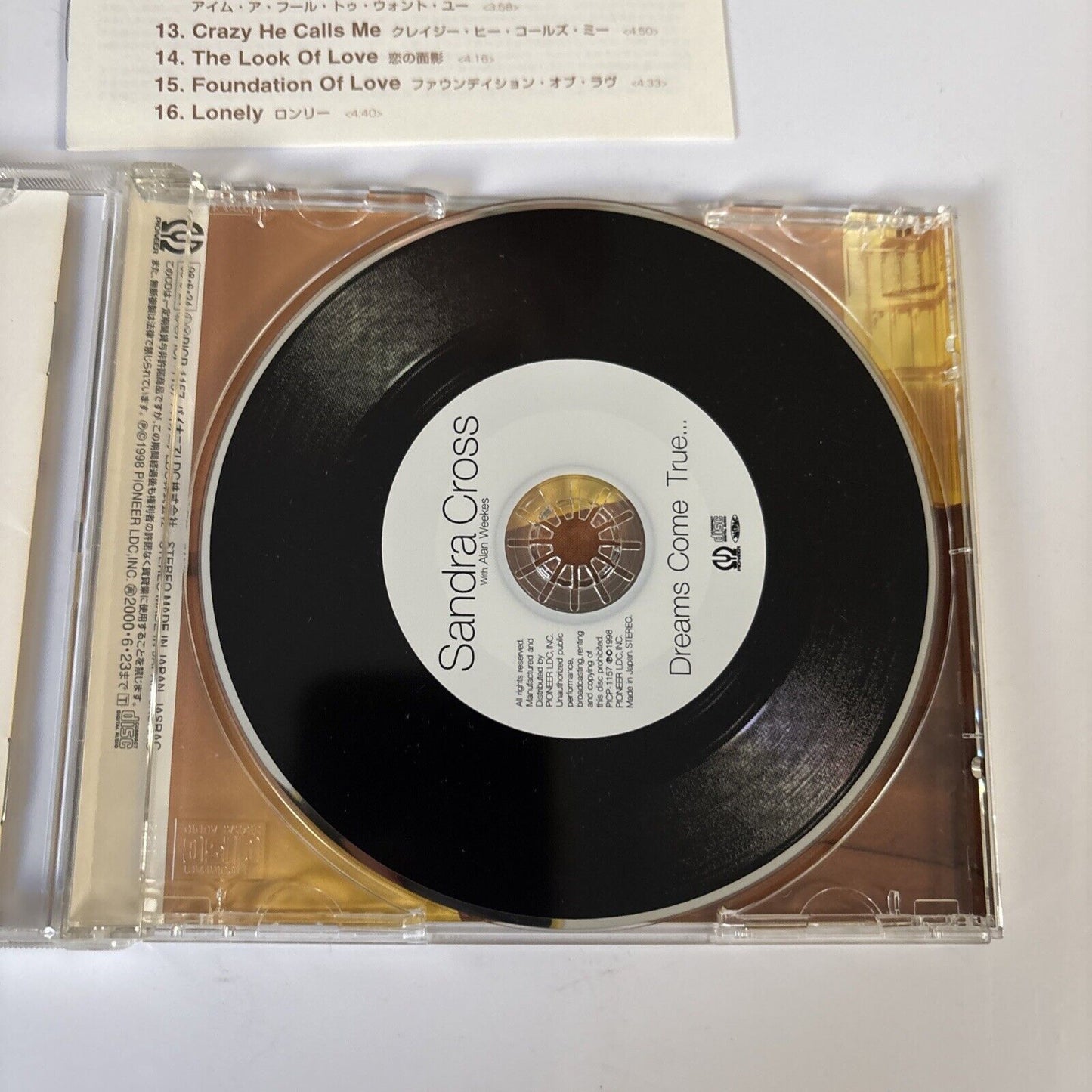 Sandra Cross With Alan Weekes – Dreams Come True... (CD, 1998) picp-1157 Japan