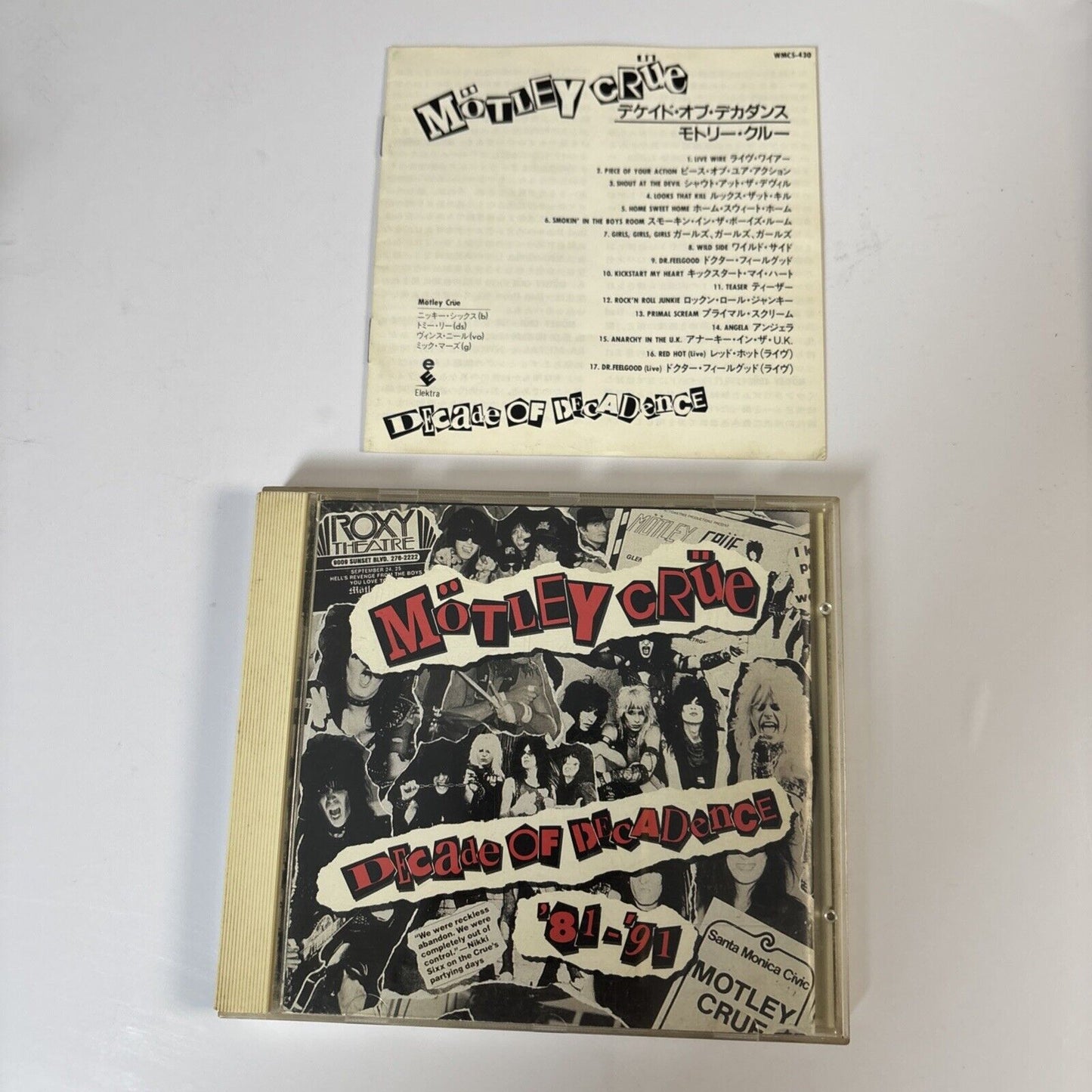Mötley Crüe – Decade Of Decadance '81-'91 (CD, 1991) wmc5-430 Japan