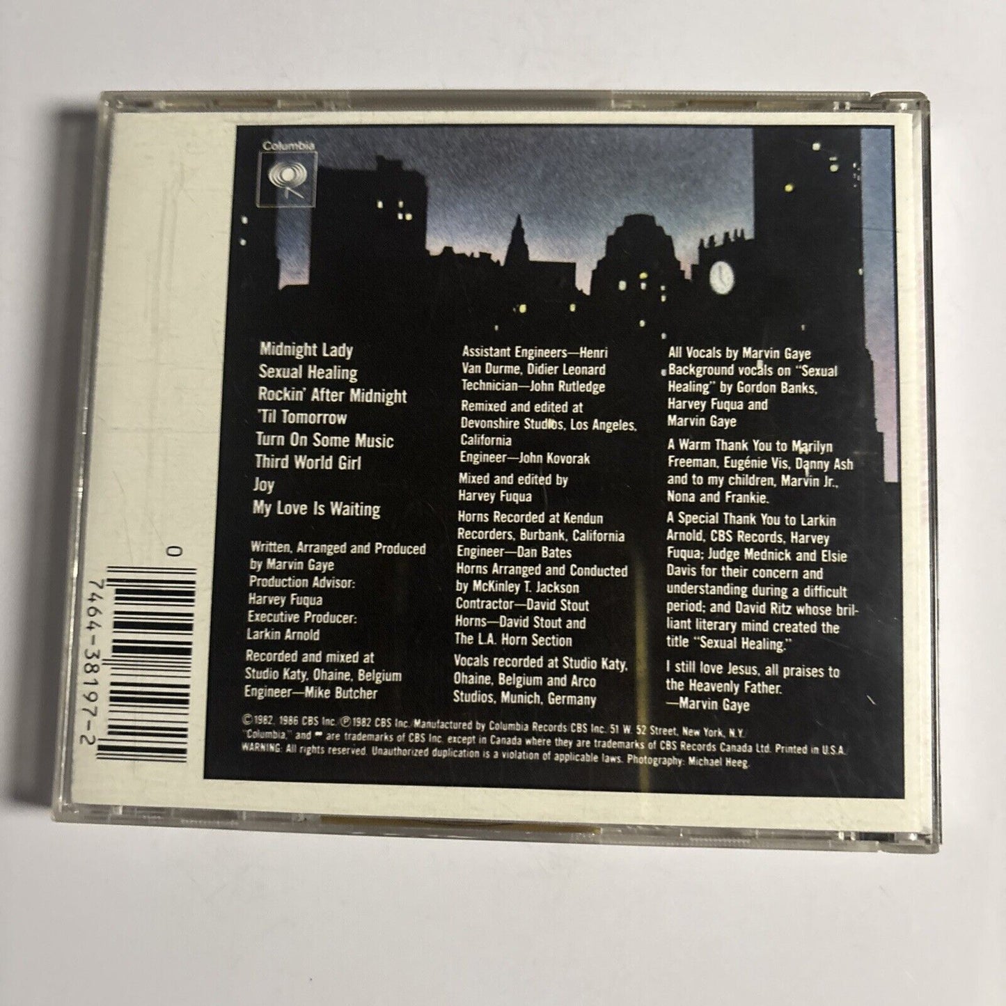 Marvin Gaye – Midnight Love (CD, 1982) CK 38197
