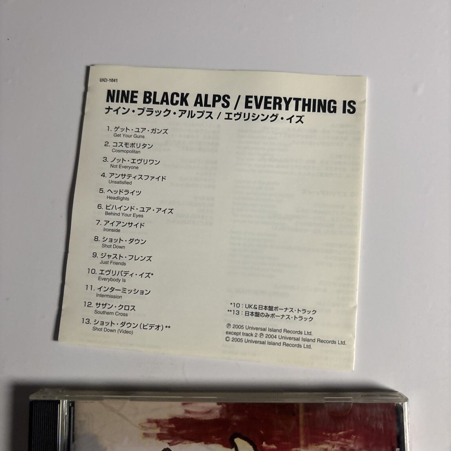 Nine Black Alps – Everything Is (CD, 2005) uici-1041 Japan