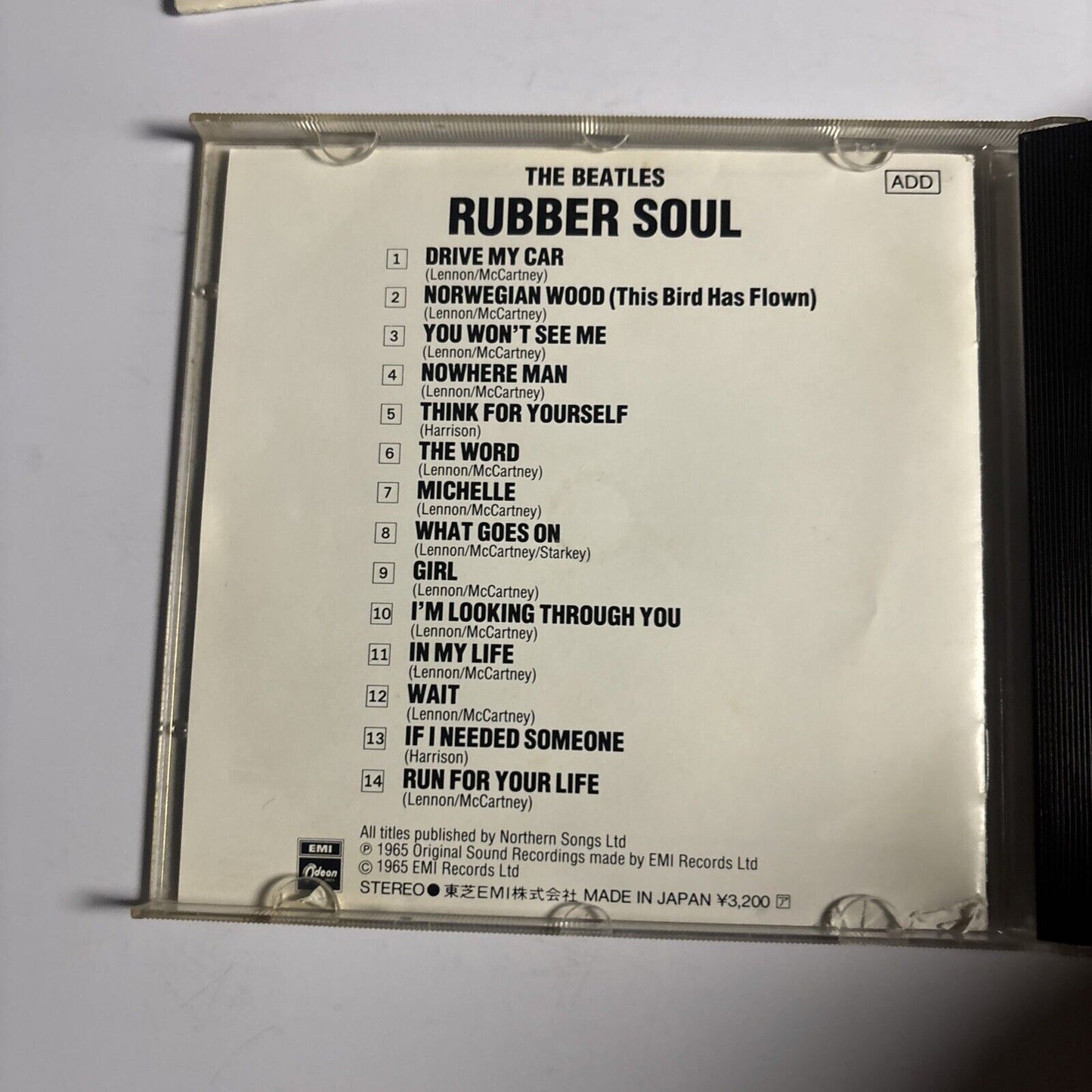 The Beatles – Rubber Soul (CD, 1987) cp32-5326 Japan