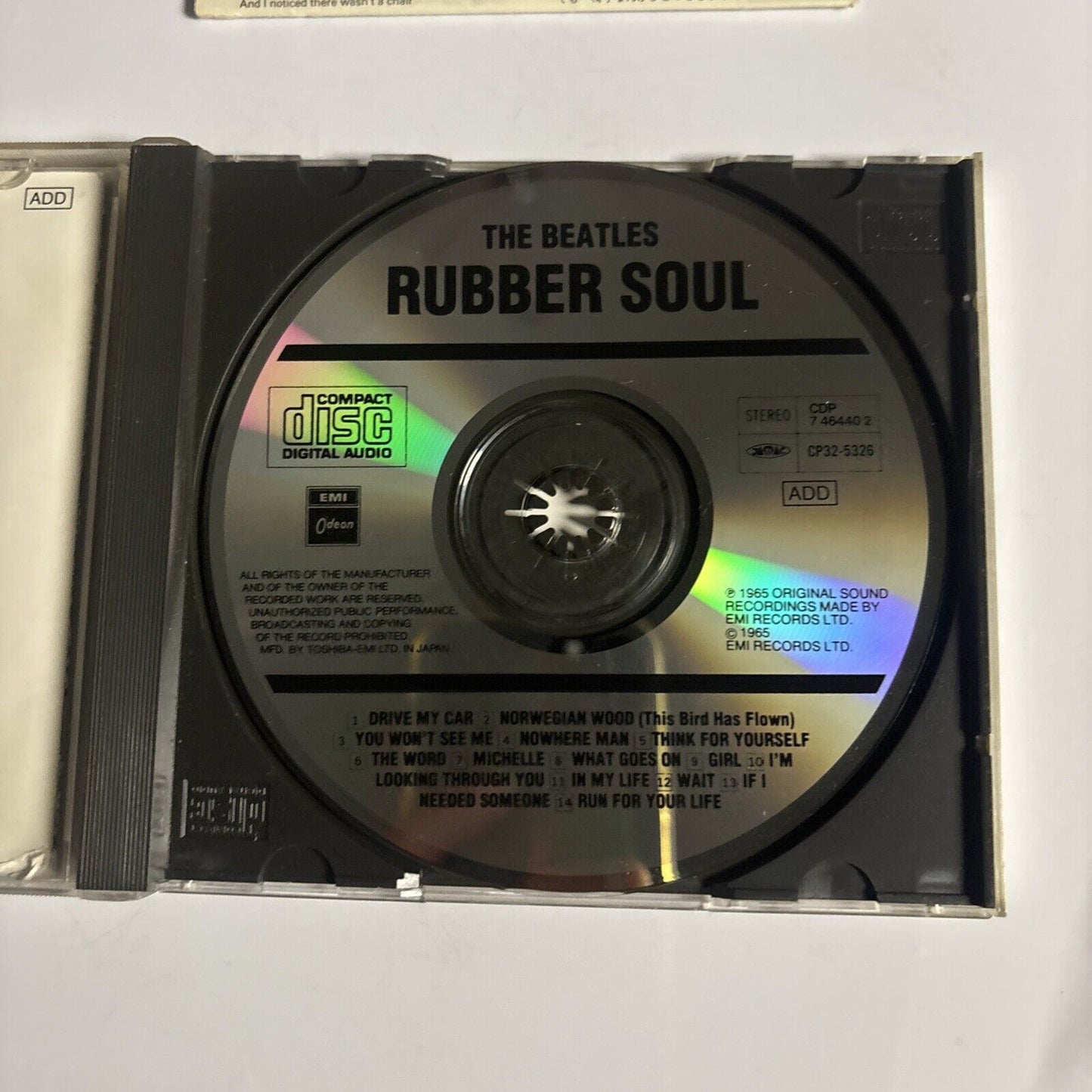 The Beatles – Rubber Soul (CD, 1987) cp32-5326 Japan