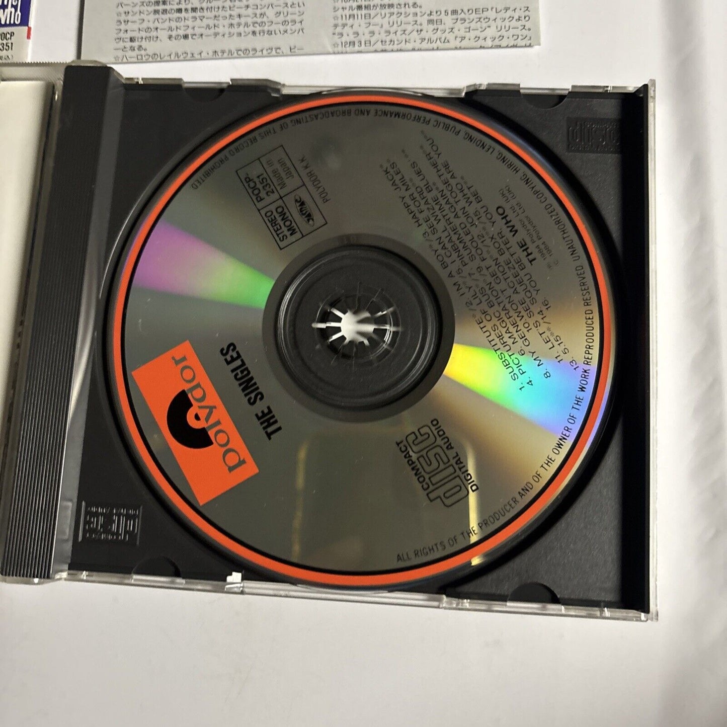 The Who – The Singles (CD, 1994) pocp-2351 Japan obi
