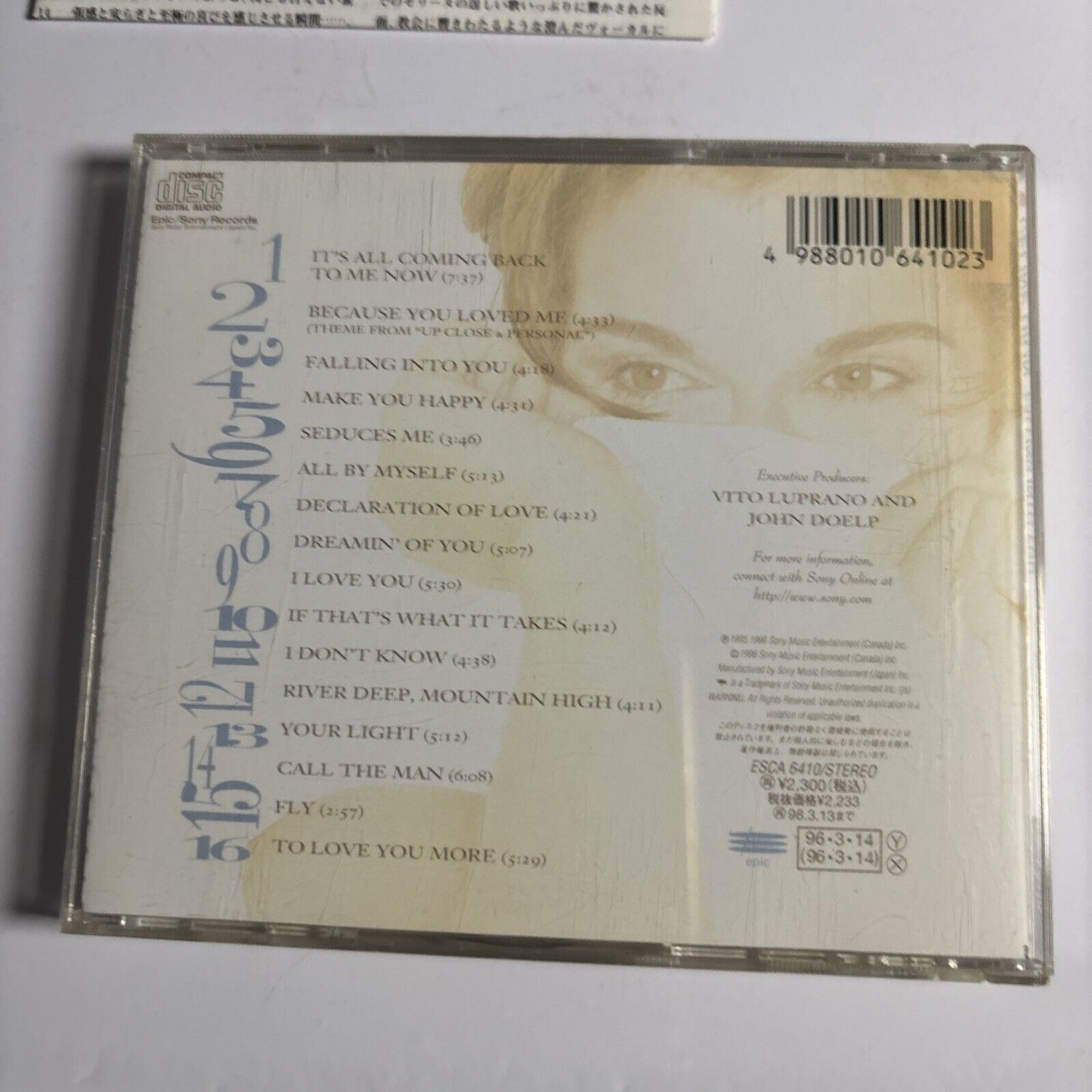 Celine Dion – Falling Into You (CD, 1996) esca-6410 Japan