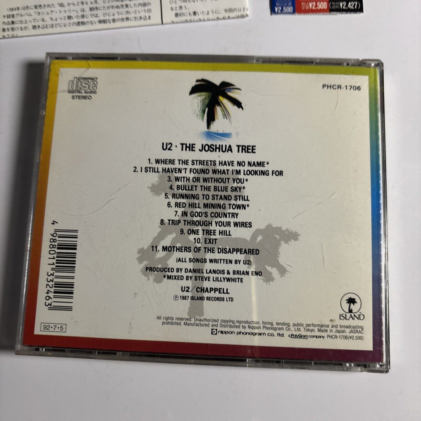 U2 – The Joshua Tree (CD, 1992) phcr-1706 Japan obi