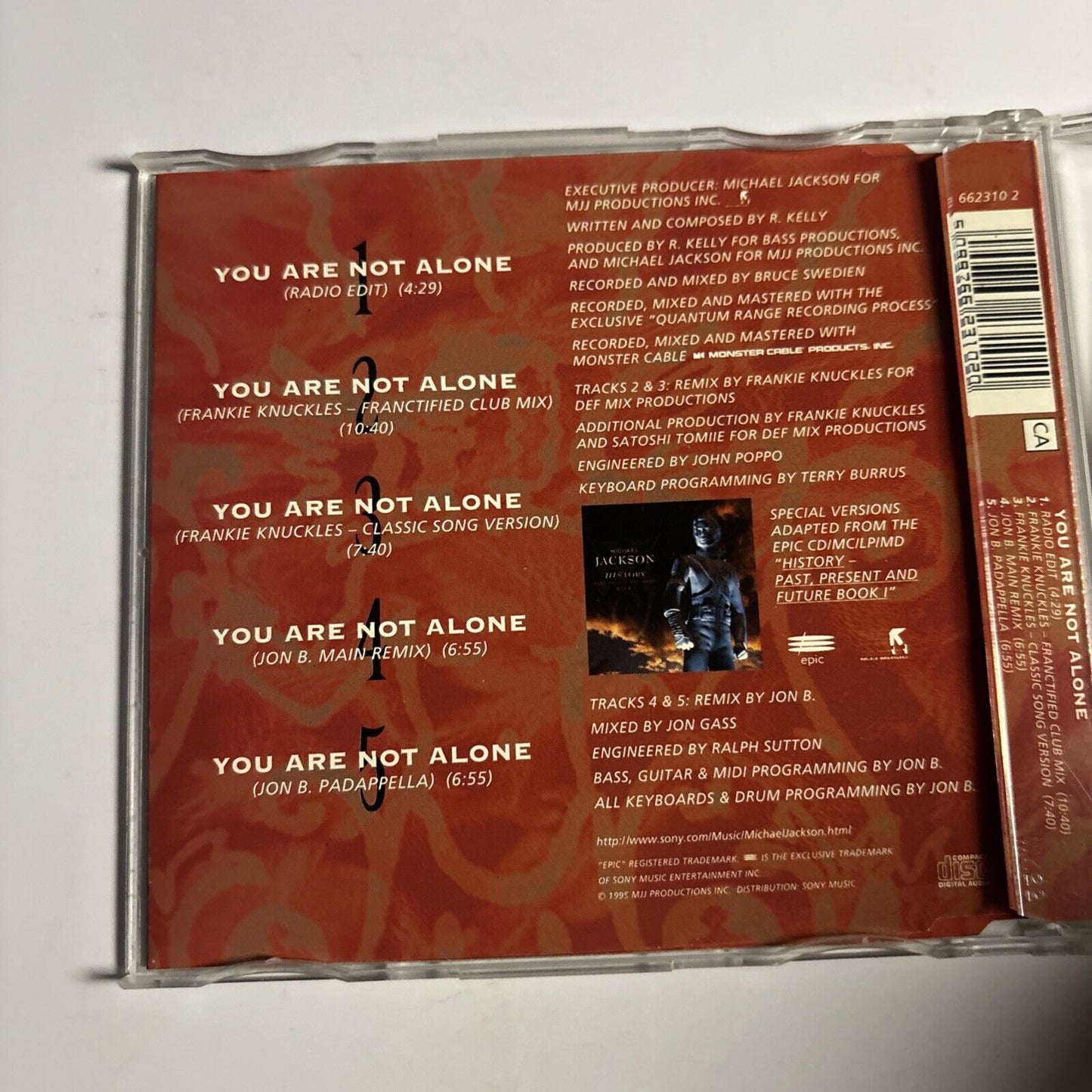 Michael Jackson – You Are Not Alone (CD, 1995) 662310 2