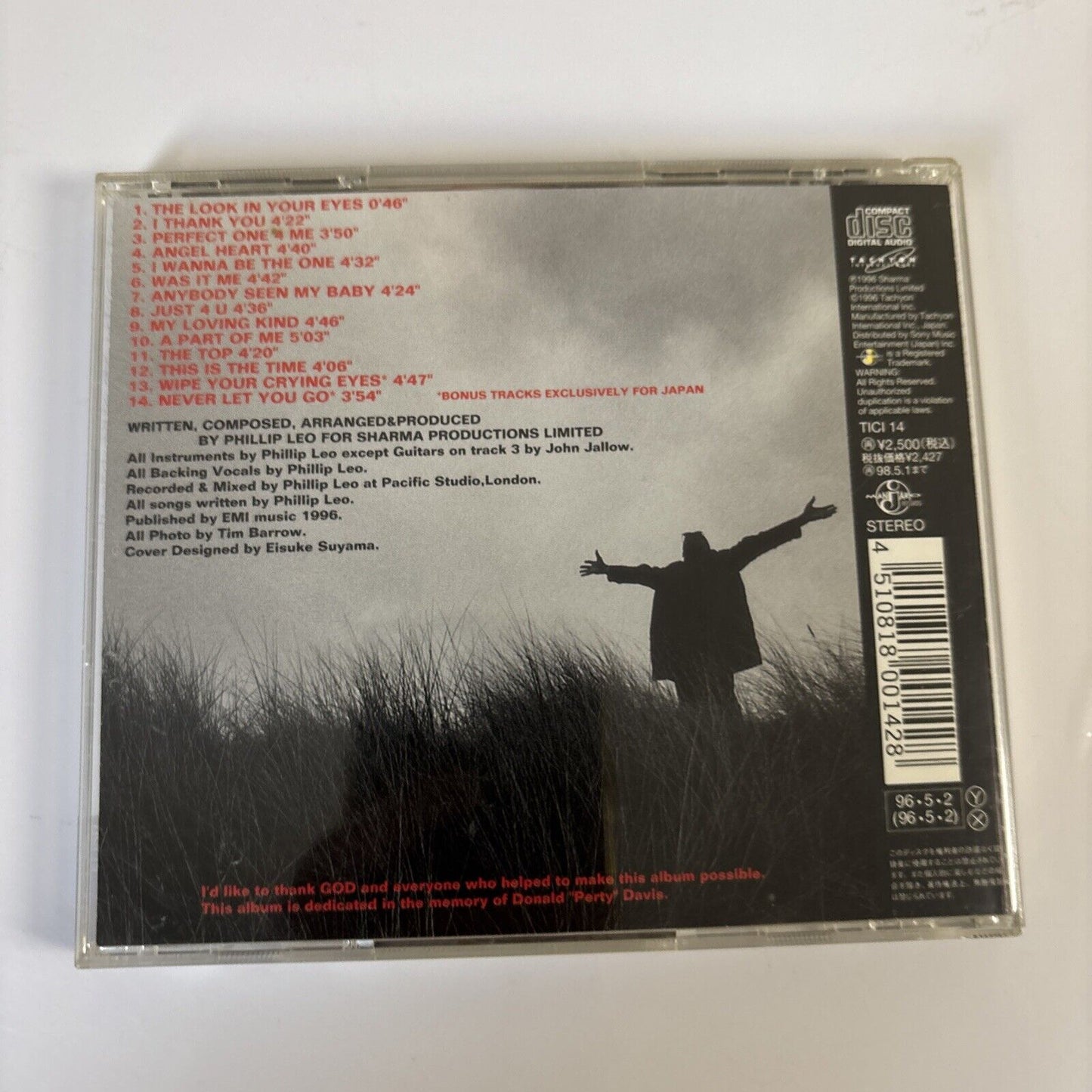 Phillip Leo – Just 4 U (CD, 1996) tici-14 Japan Bonus Track