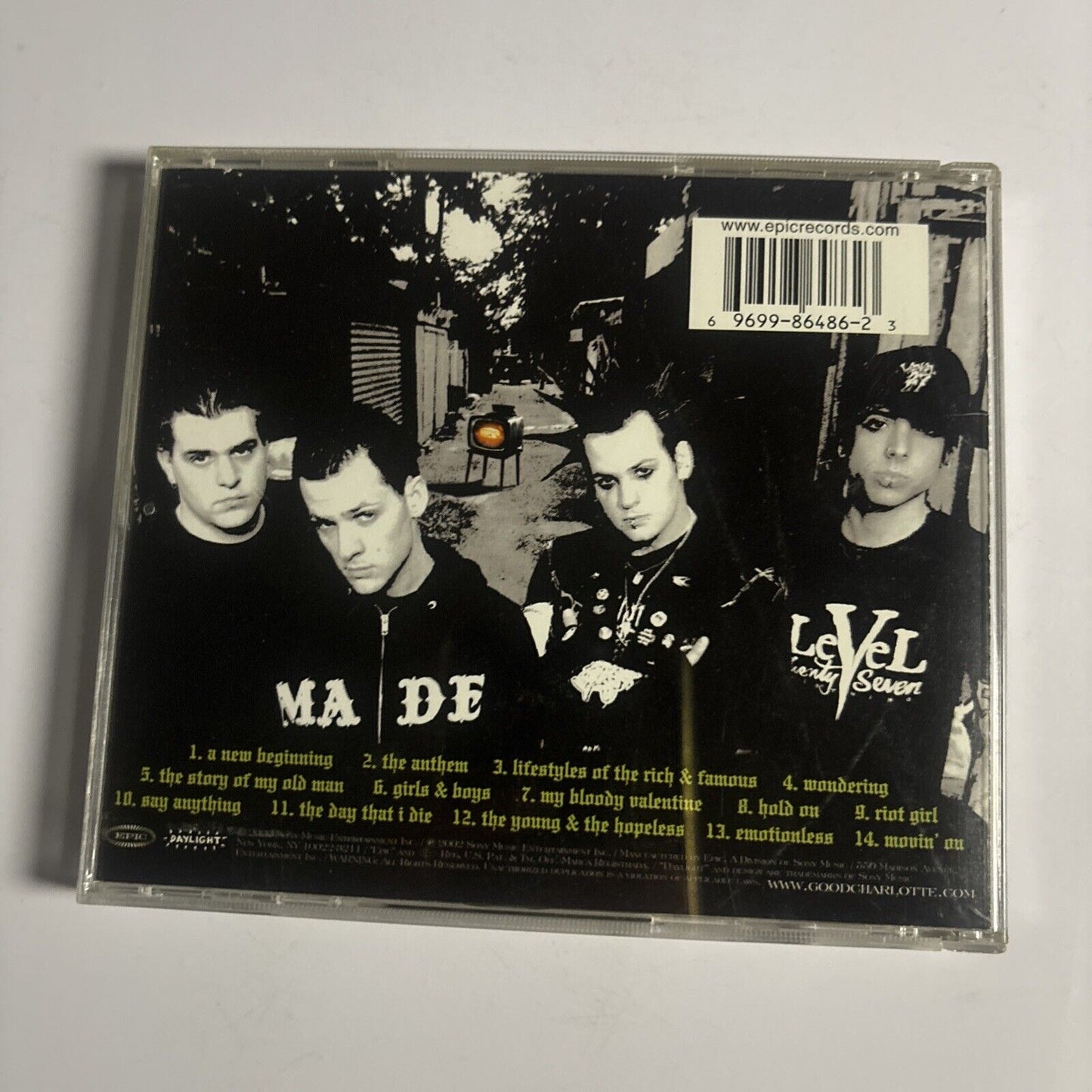 Good Charlotte – The Young And The Hopeless (CD, 2002) EK 8648 USA