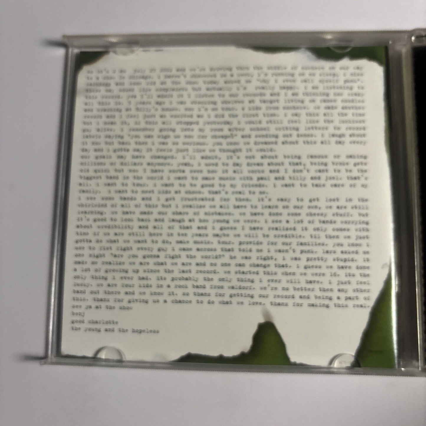 Good Charlotte – The Young And The Hopeless (CD, 2002) EK 8648 USA