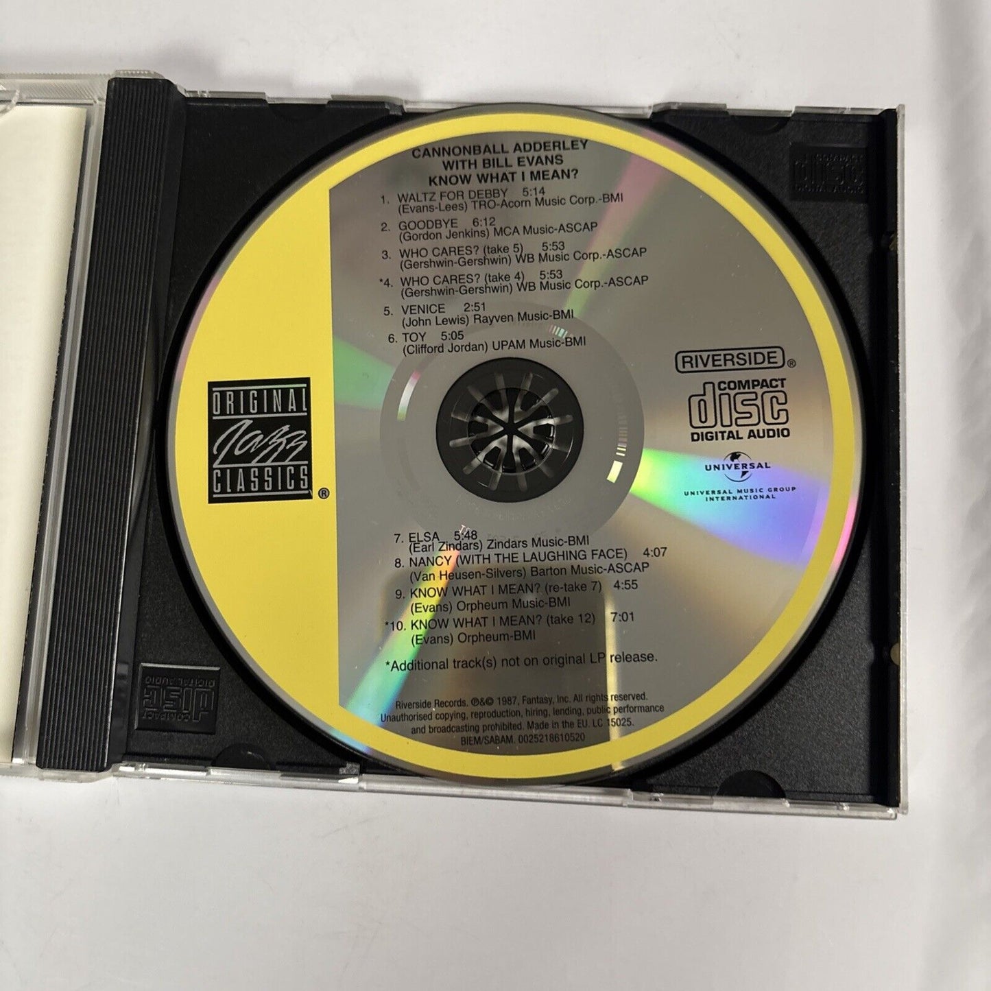 Cannonball Adderley With Bill Evans – Know What I Mean? (CD, 1962)