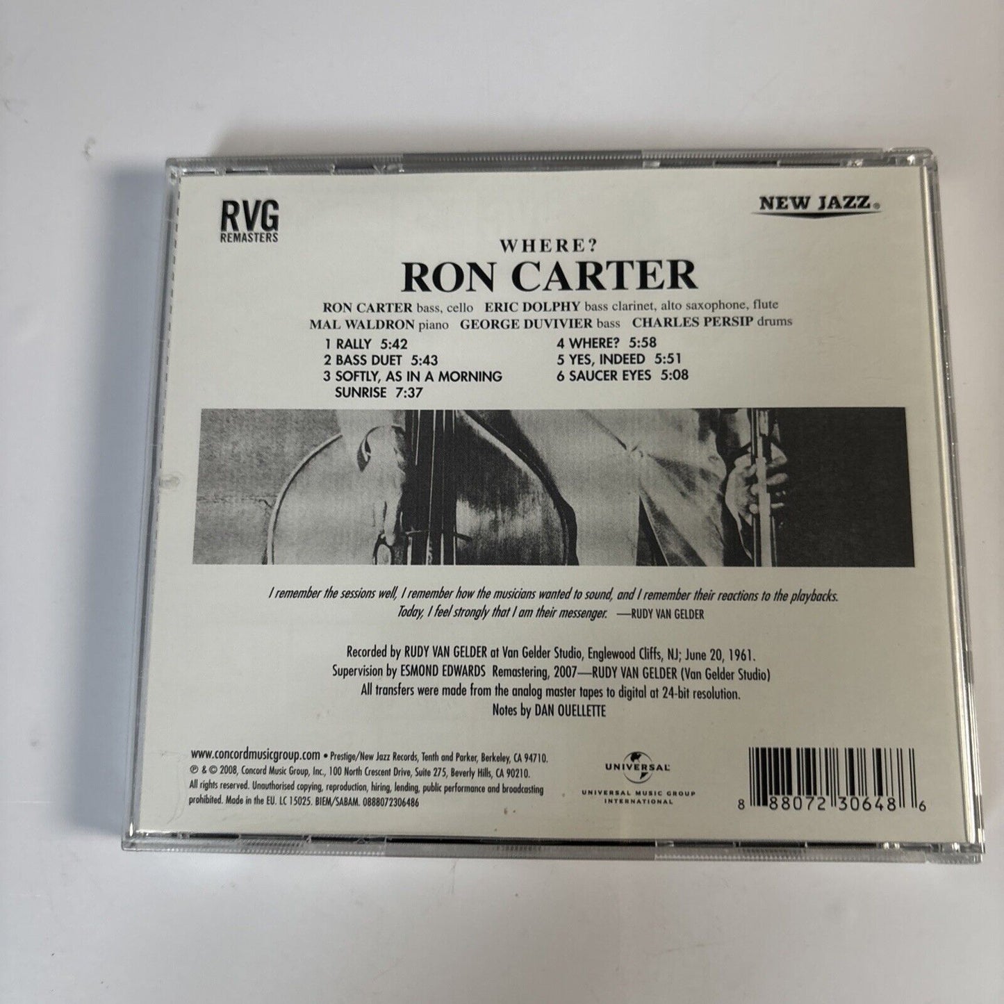 Ron Carter With Eric Dolphy, Mal Waldron – Where? (CD, 2008)