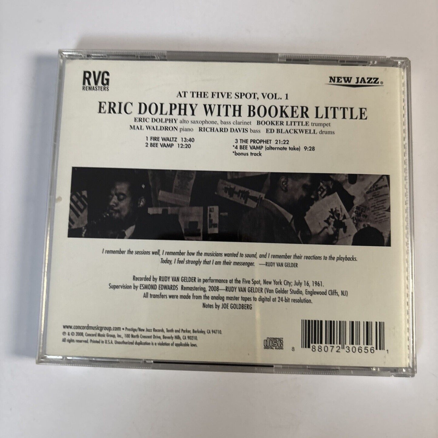 Eric Dolphy – At The Five Spot, Volume 1. (CD, 2008) PRCD-30656