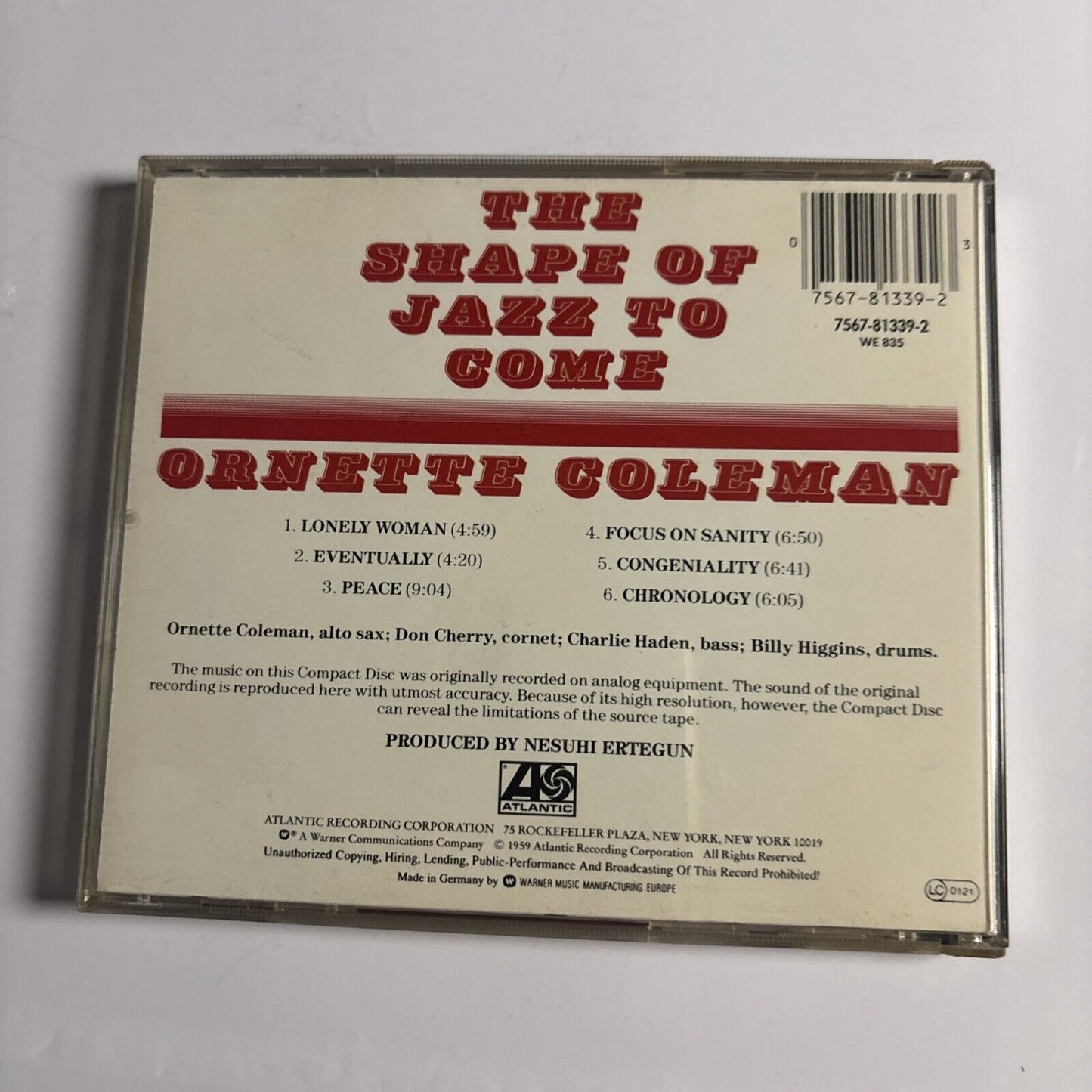 Ornette Coleman – The Shape Of Jazz To Come (CD, 1990)
