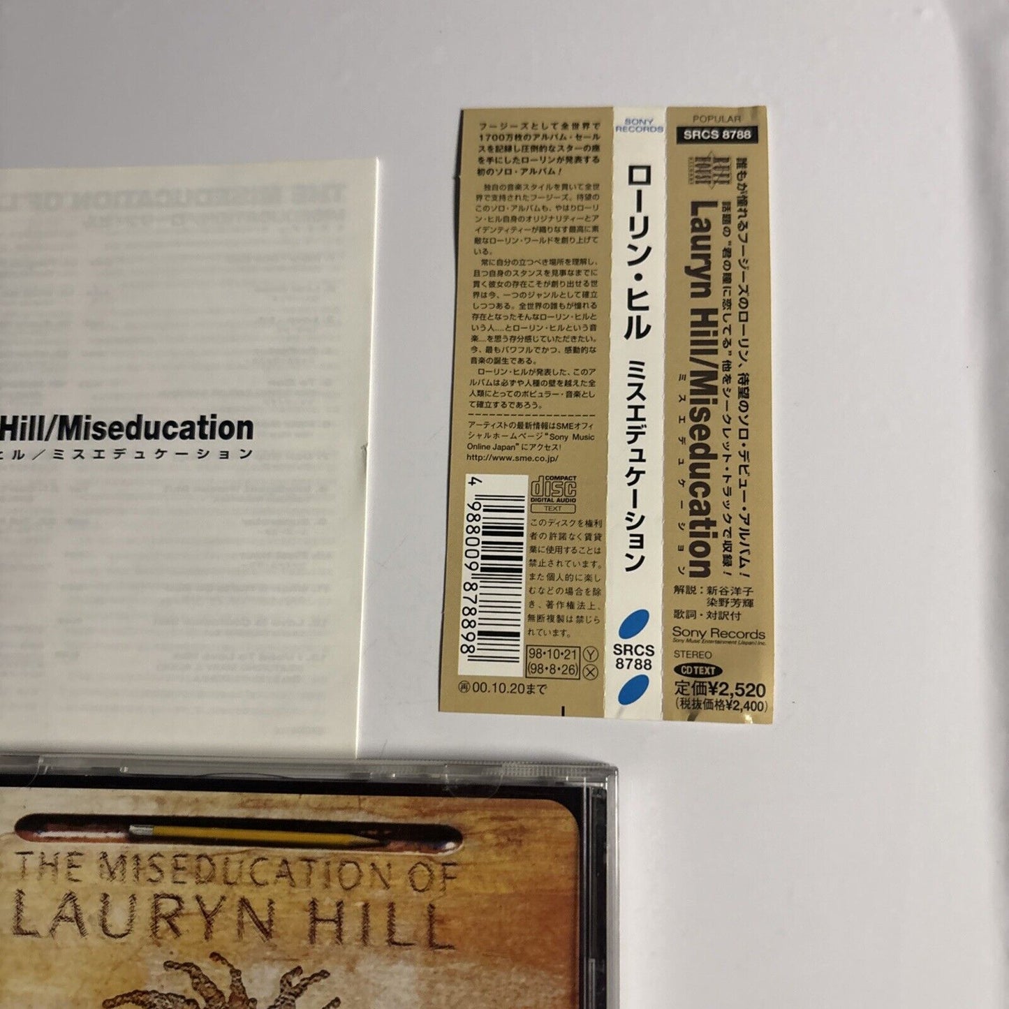 Lauryn Hill – The Miseducation Of Lauryn Hill (CD, 1998) srcs-8788 Japan obi