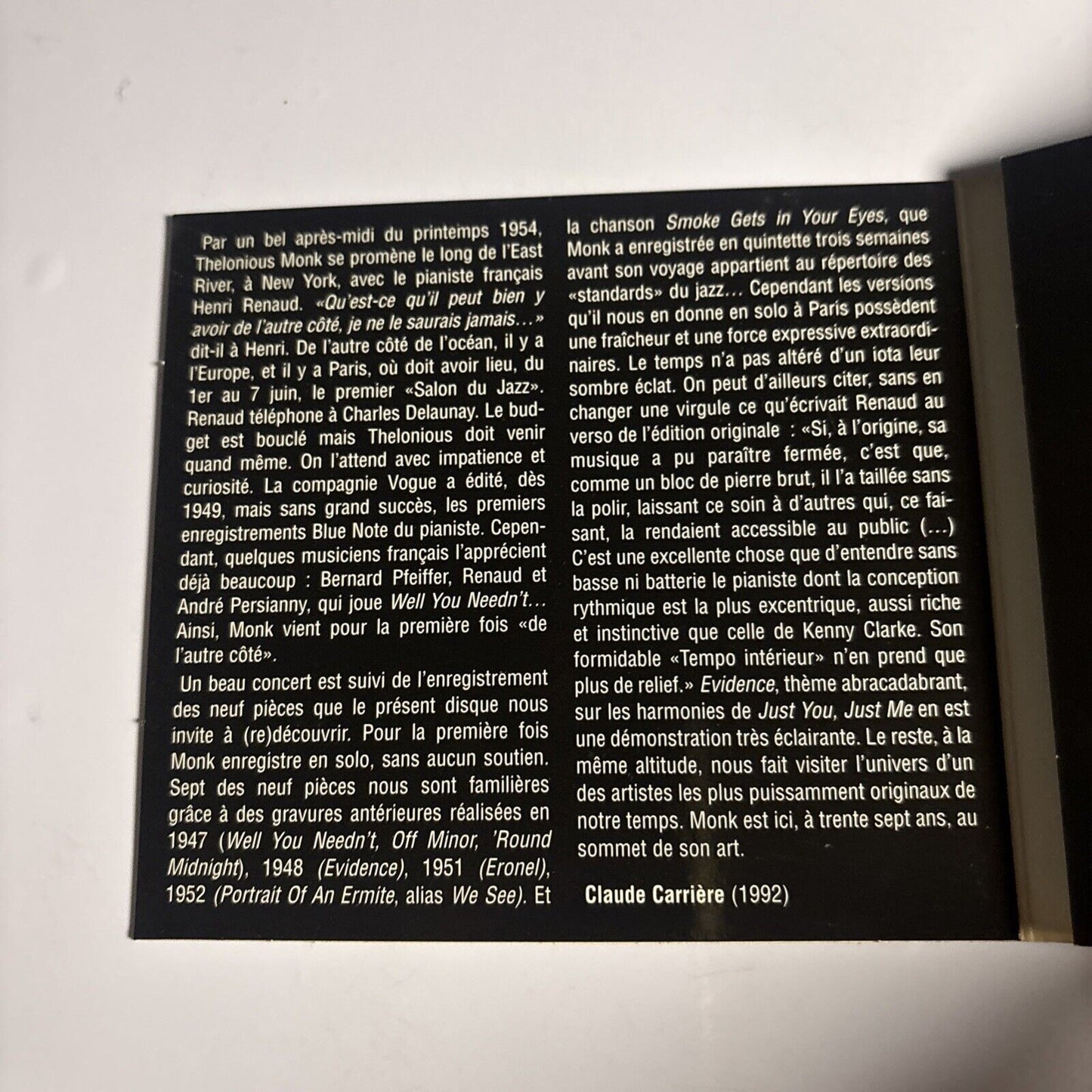 Thelonious Monk – Piano Solo (1996, digipak, CD)
