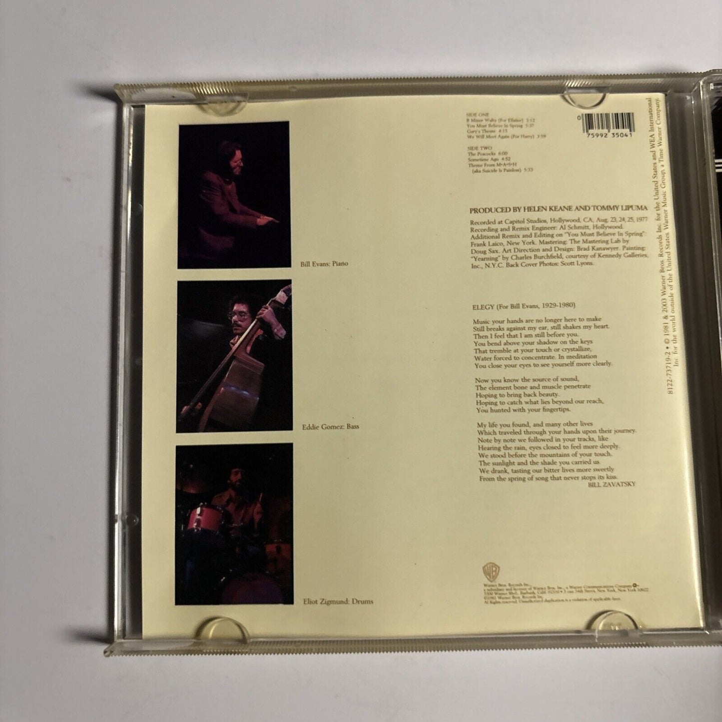 Bill Evans, Eddie Gomez, Eliot Zigmund – You Must Believe In Spring (CD, 2003)