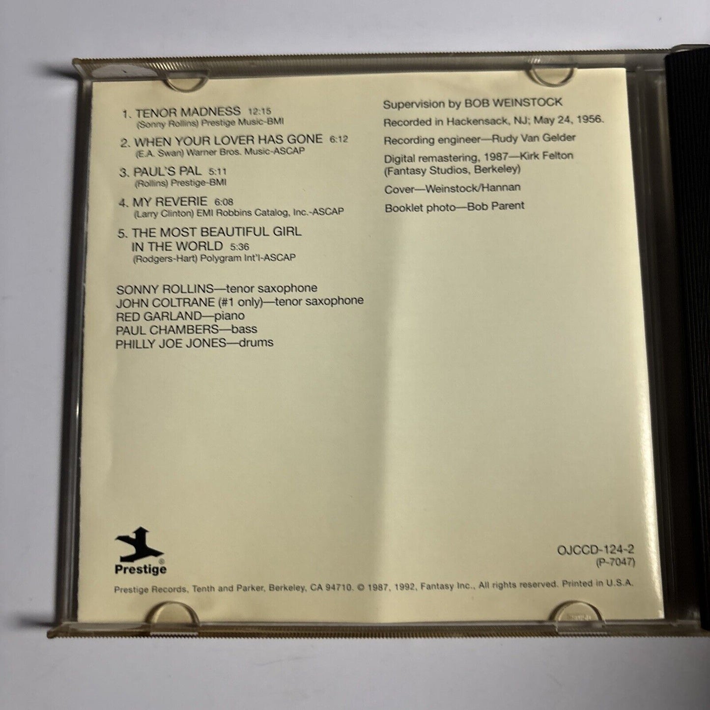 Sonny Rollins Quartet – Tenor Madness (CD, 1992) OJCCD-124-2