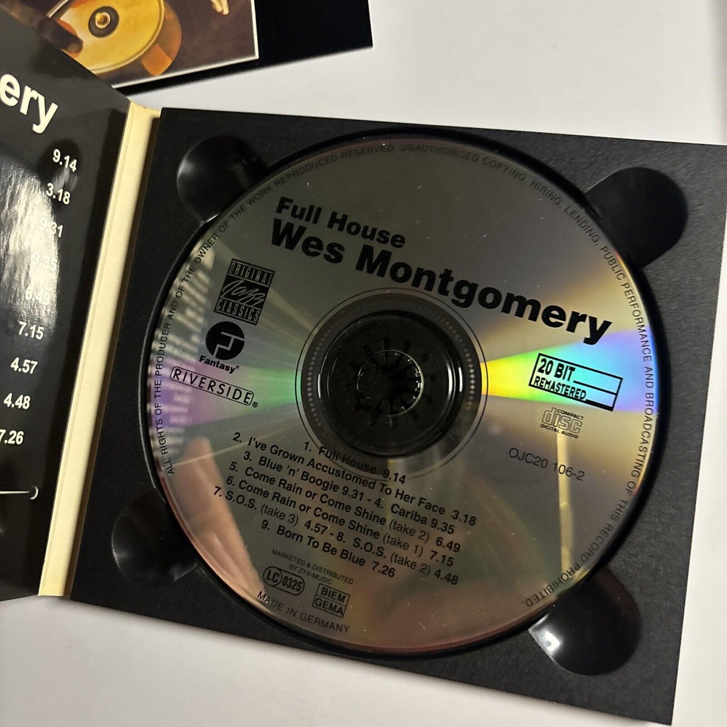 Wes Montgomery – Full House (CD, 1962) OJC20 106-2  Digipak