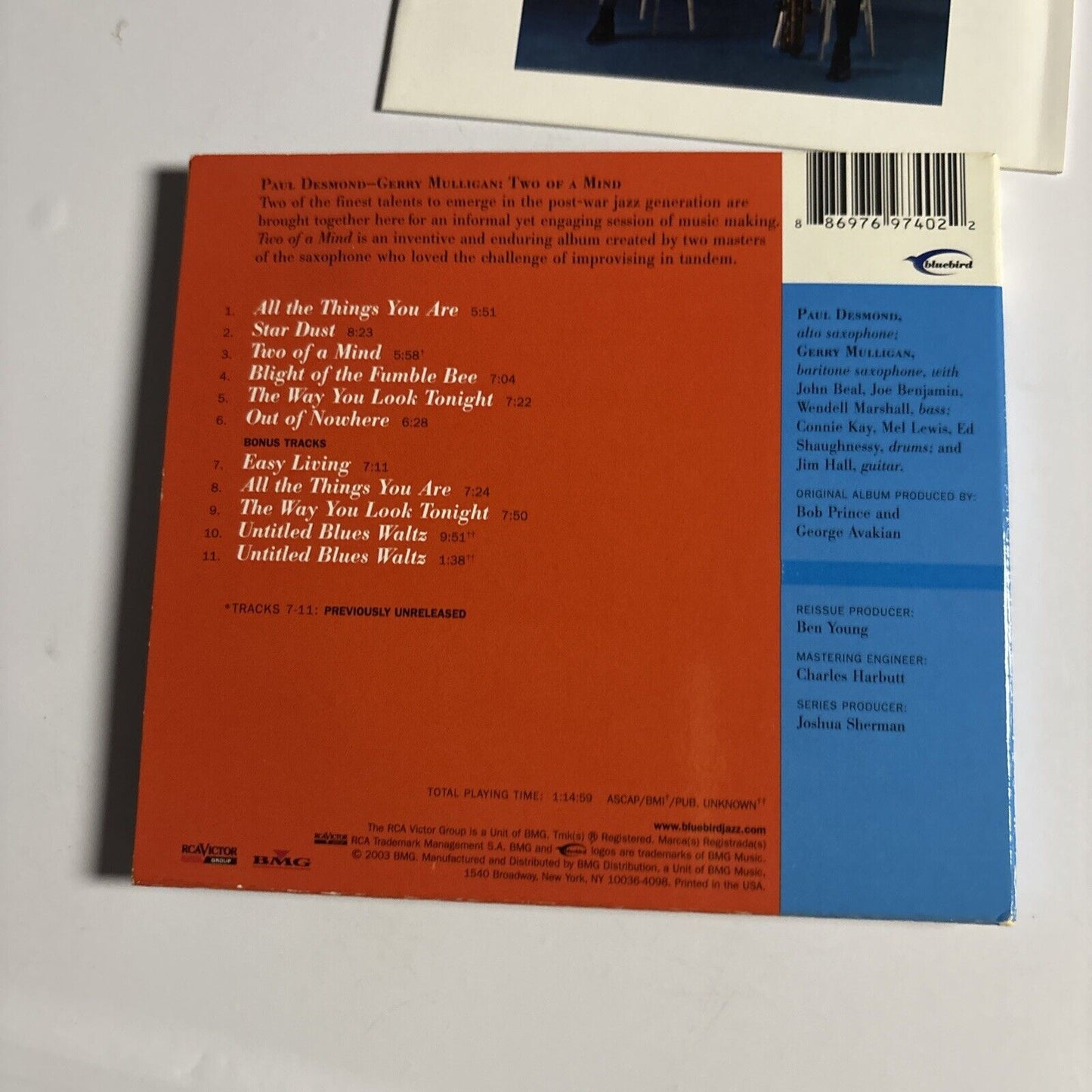 Paul Desmond, Gerry Mulligan – Two Of A Mind (CD, 2003)