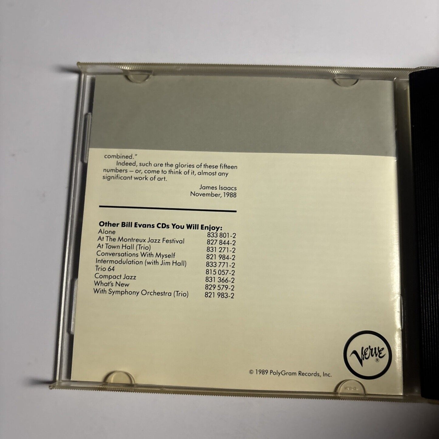 Bill Evans – Empathy + A Simple Matter Of Conviction (CD, 1989) 837 757-2