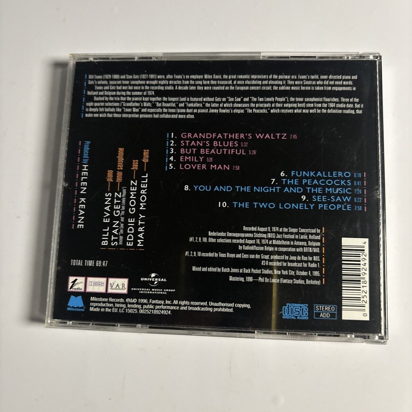 The Bill Evans Trio Featuring Stan Getz – But Beautiful (CD, 2006)
